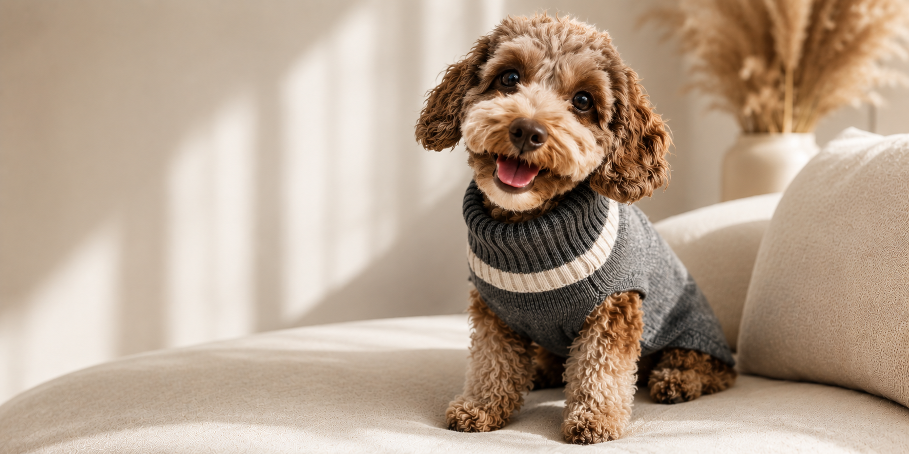 Eleganter Hund in luxuriösem Cashmere – stilvolles Titelbild von Emaal Cashmere