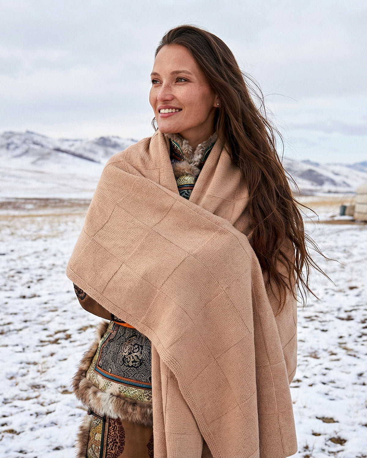 Berlin Kaschmirschal Damen hellbraun – 100% Kaschmir | EMAAL CASHMERE#Farbe_hellbraun