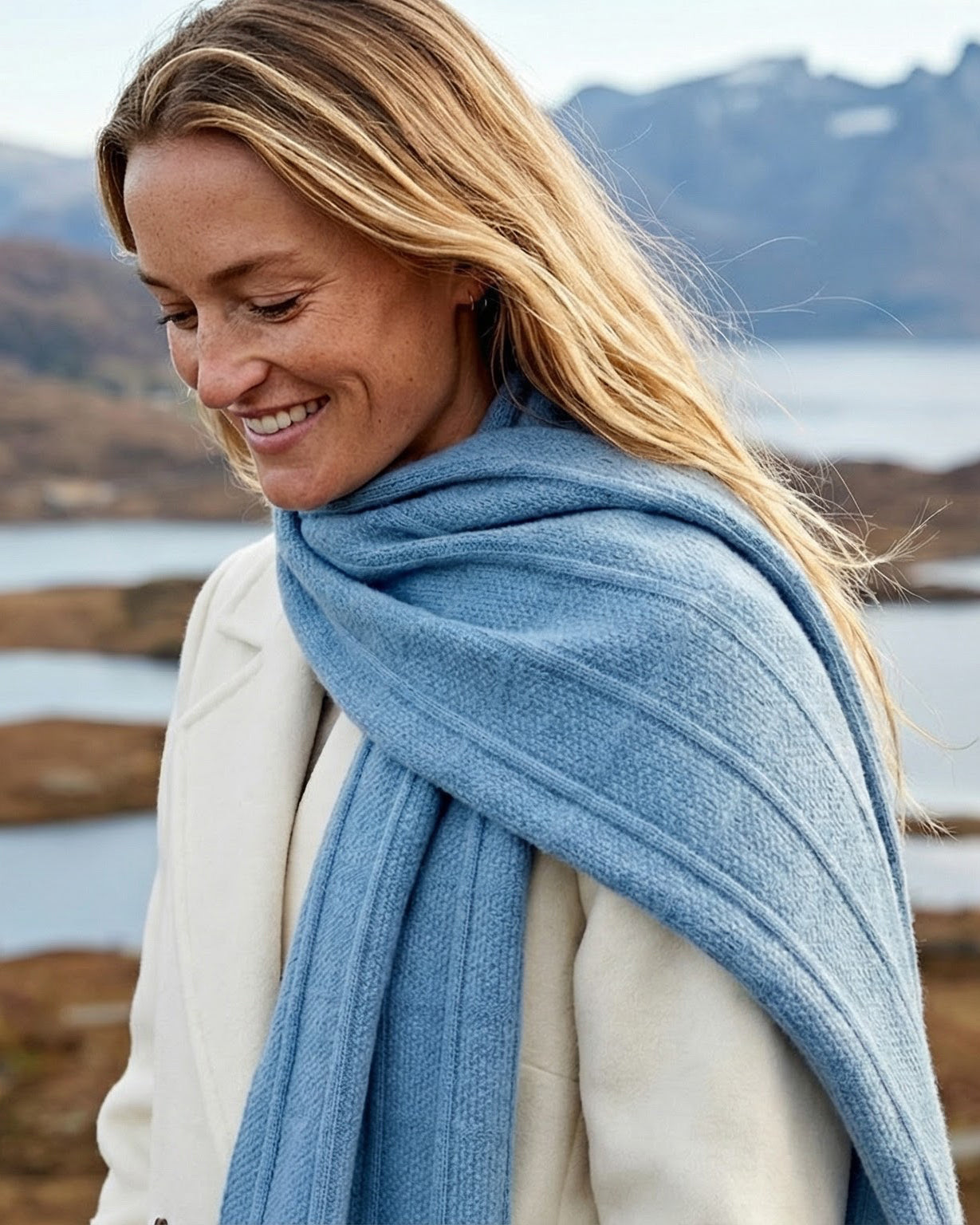 Bhutan Kaschmirschal Damen hellblau – 100% Kaschmir | EMAAL CASHMERE#Farbe_hellblau