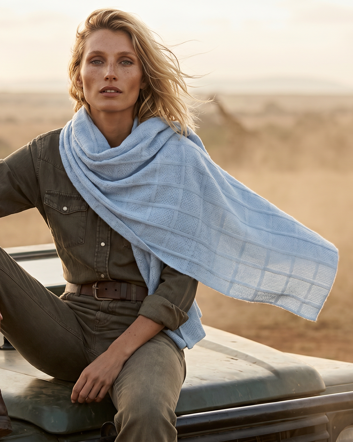 Bhutan Kaschmirschal Damen hellblau – 100% Kaschmir | EMAAL CASHMERE#Farbe_hellblau