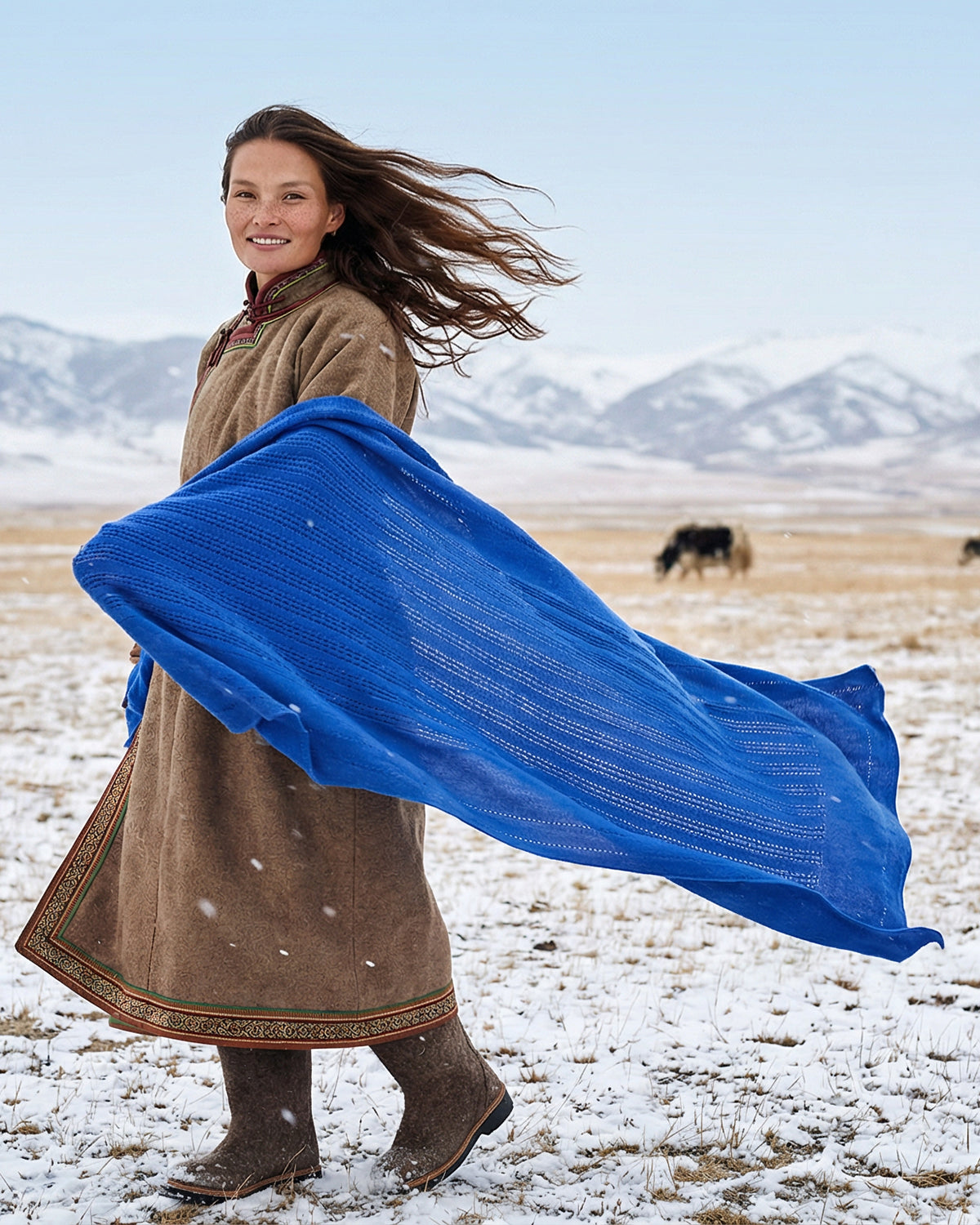 Ibiza Kaschmirdreieck Damen blau – 100% Kaschmir | EMAAL CASHMERE#Farbe_blau