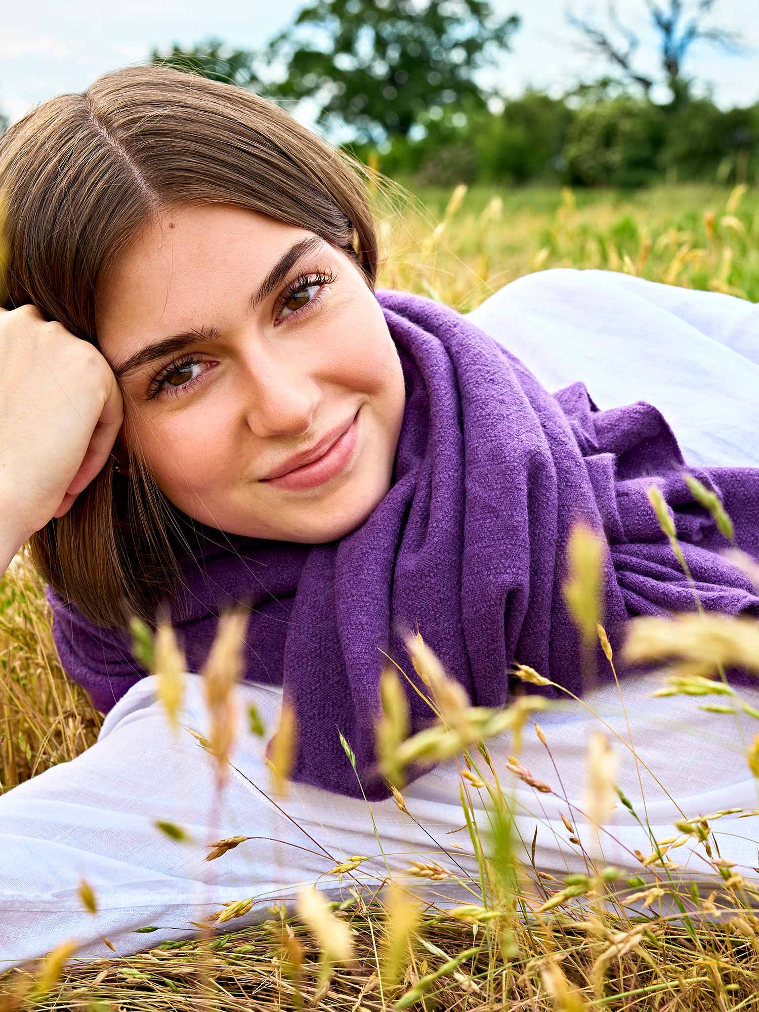 ISFAHAN Damenschal in Lila von EMAAL CASHMERE aus feinem Kaschmir#Farbe_lila