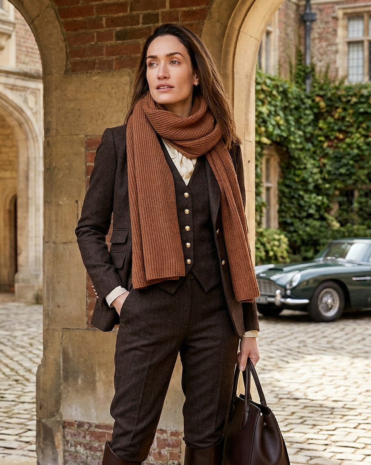 Kopenhagen Kaschmirschal Damen braun – 100% Kaschmir | EMAAL CASHMERE#Farbe_braun