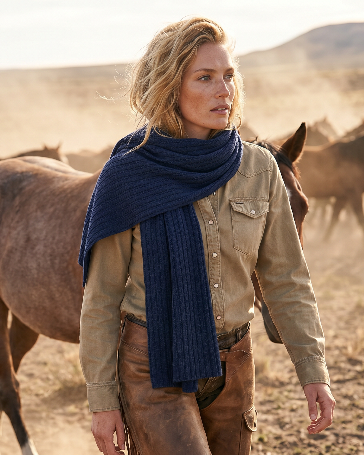 Dunkelblauer Damen-Kaschmirschal LHASA als elegantes Cashmere-Accessoire#Farbe_dunkelblau