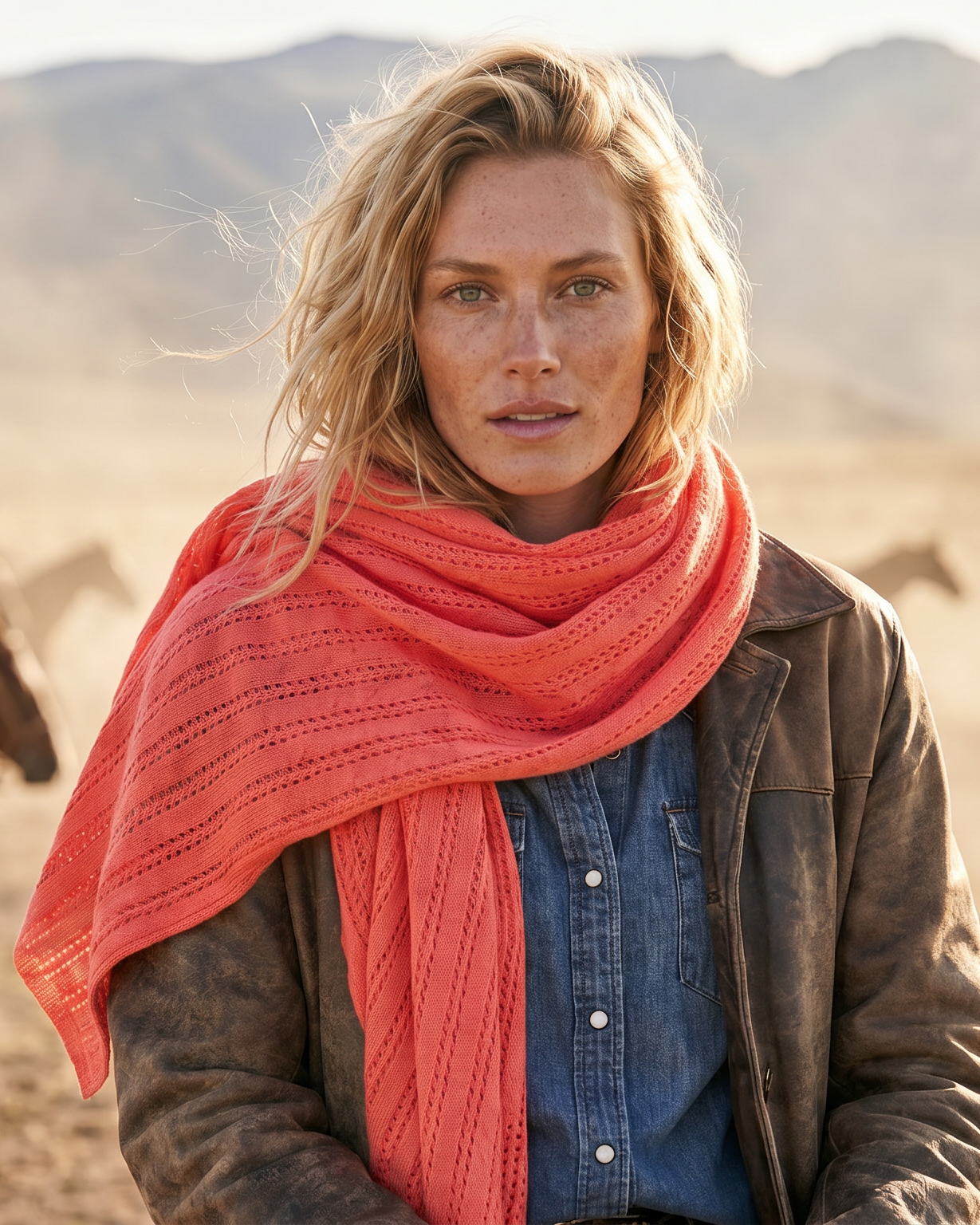 Oranger Damen-Kaschmirschal LHASA als farbstarkes Cashmere-Accessoire#Farbe_orange