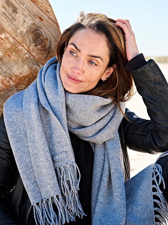 Lissabon Kaschmirschal Damen hellgrau – 100% Kaschmir | EMAAL CASHMERE#Farbe_hellgrau