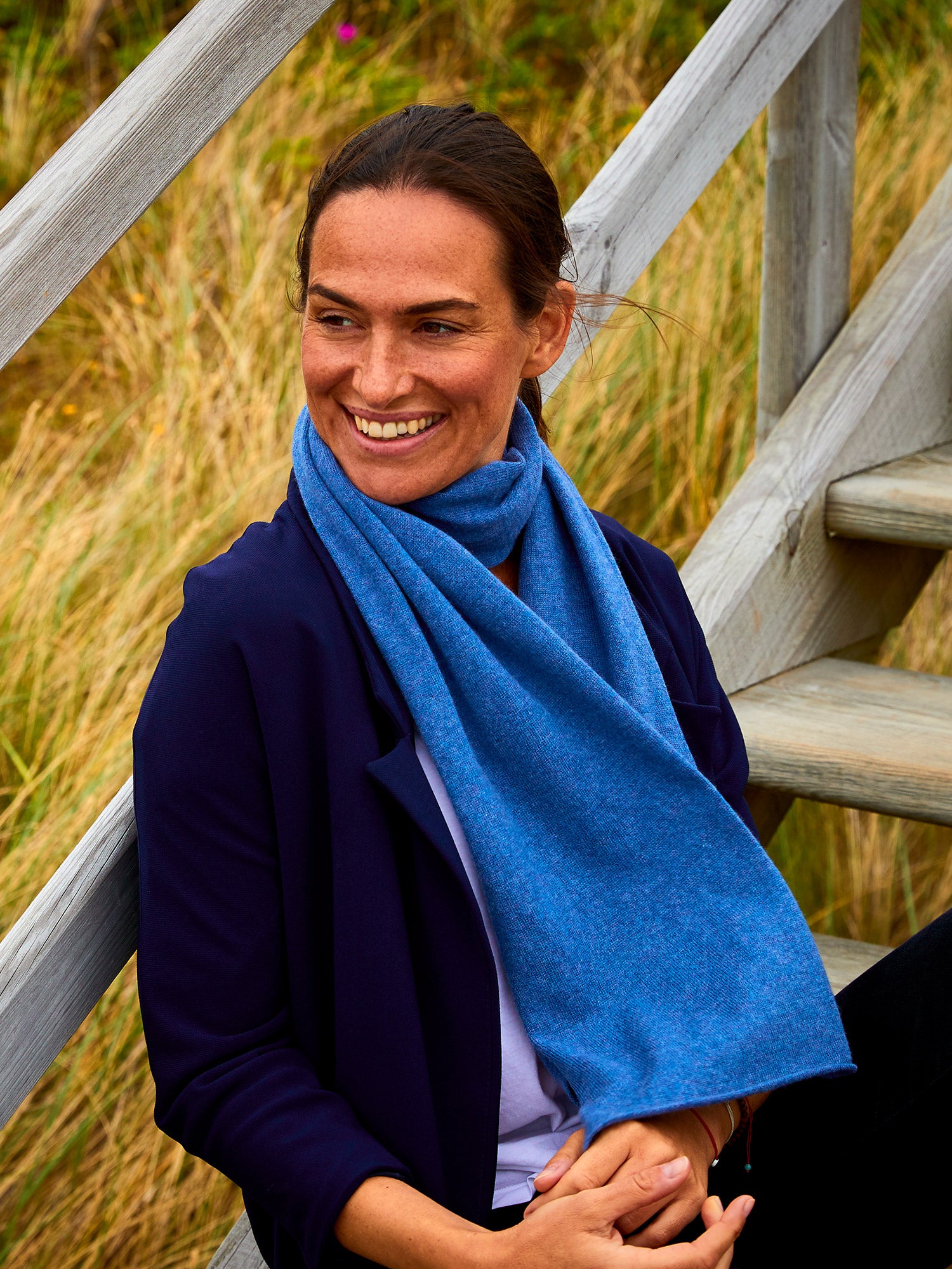 London Kaschmirschal Damen blau – 100% Kaschmir | EMAAL CASHMERE#Farbe_blau