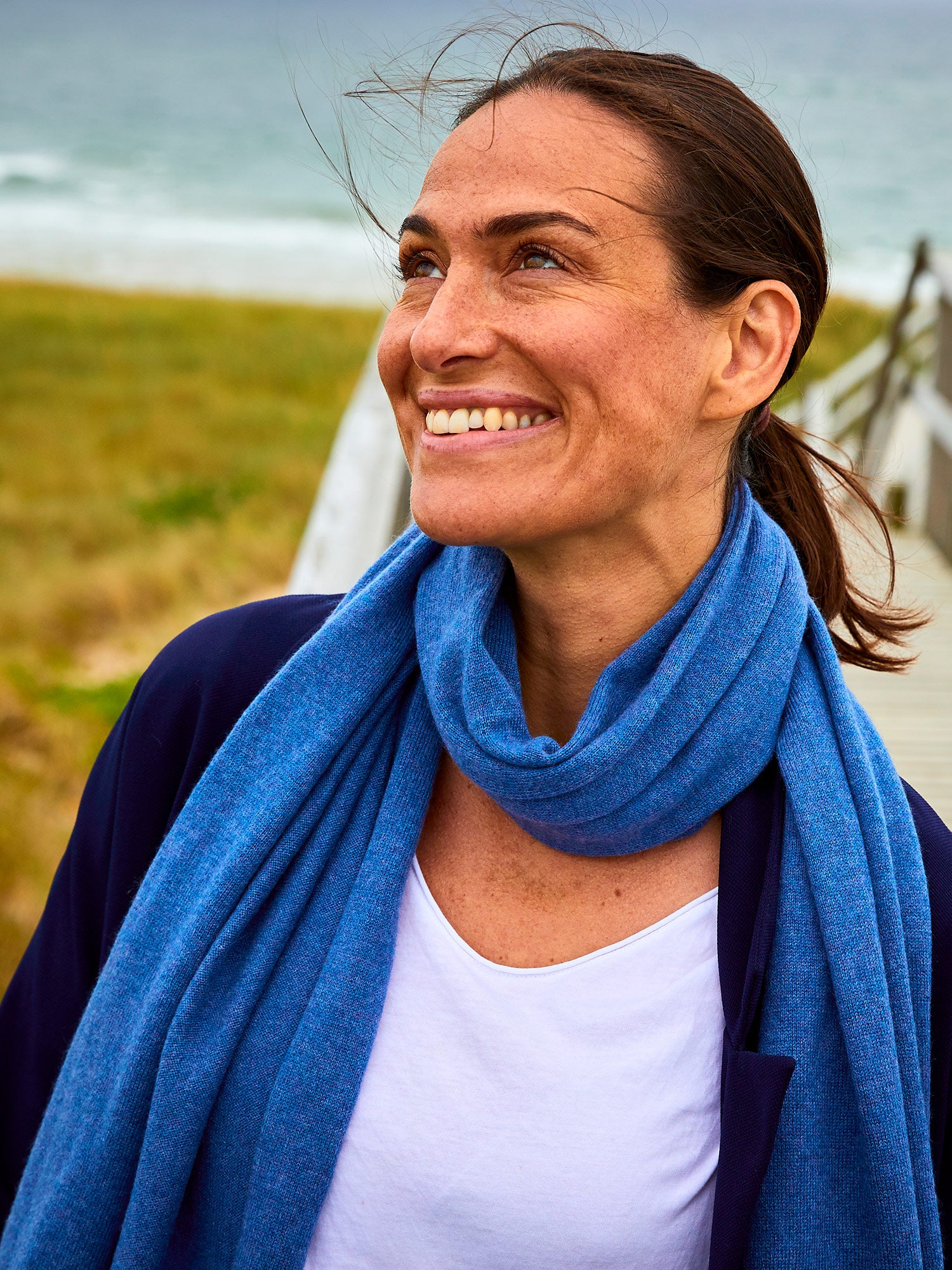 London Kaschmirschal Damen blau – 100% Kaschmir | EMAAL CASHMERE#Farbe_blau