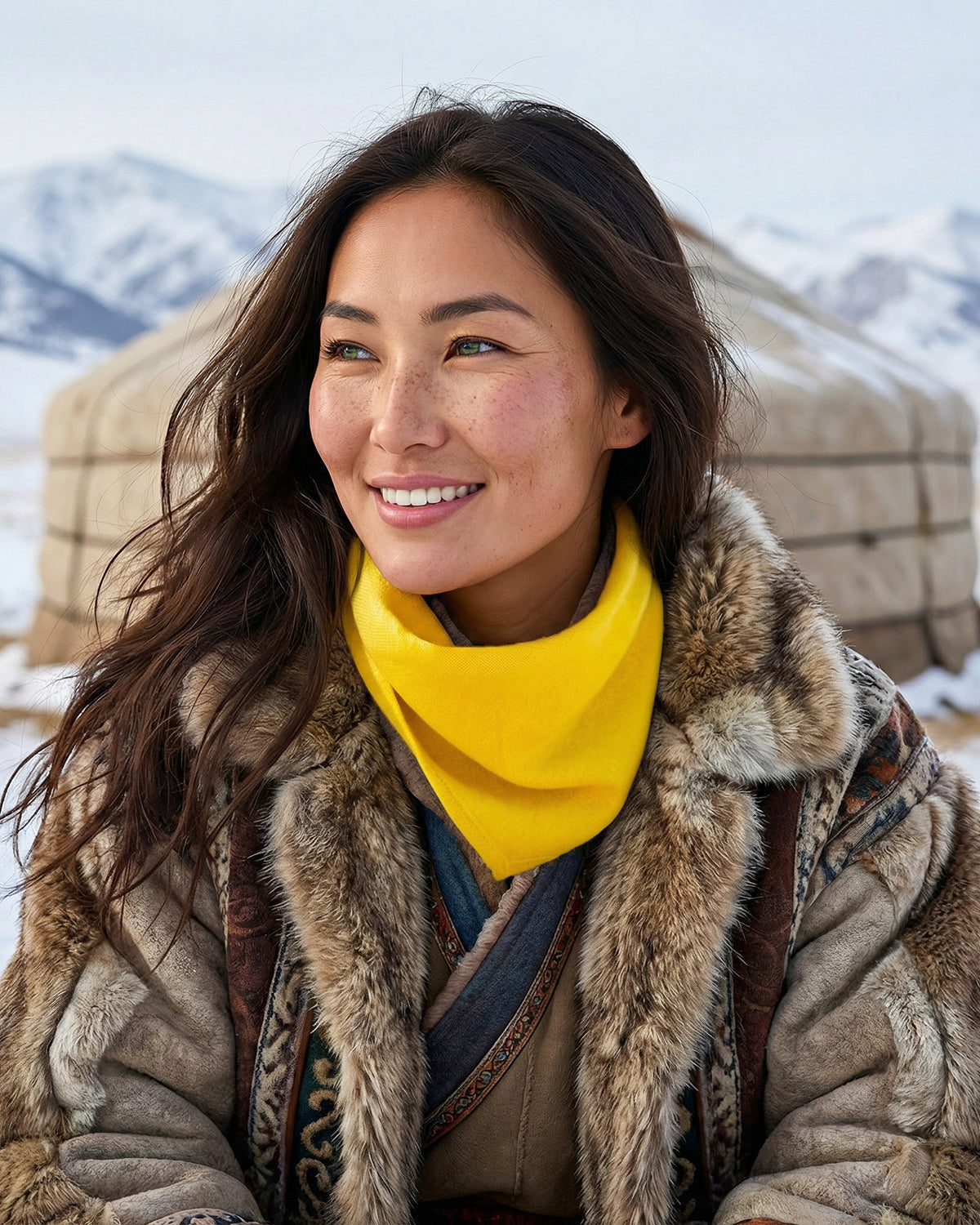 New York Kaschmirdreieck Damen gelb – 100% Kaschmir | EMAAL CASHMERE#Farbe_gelb
