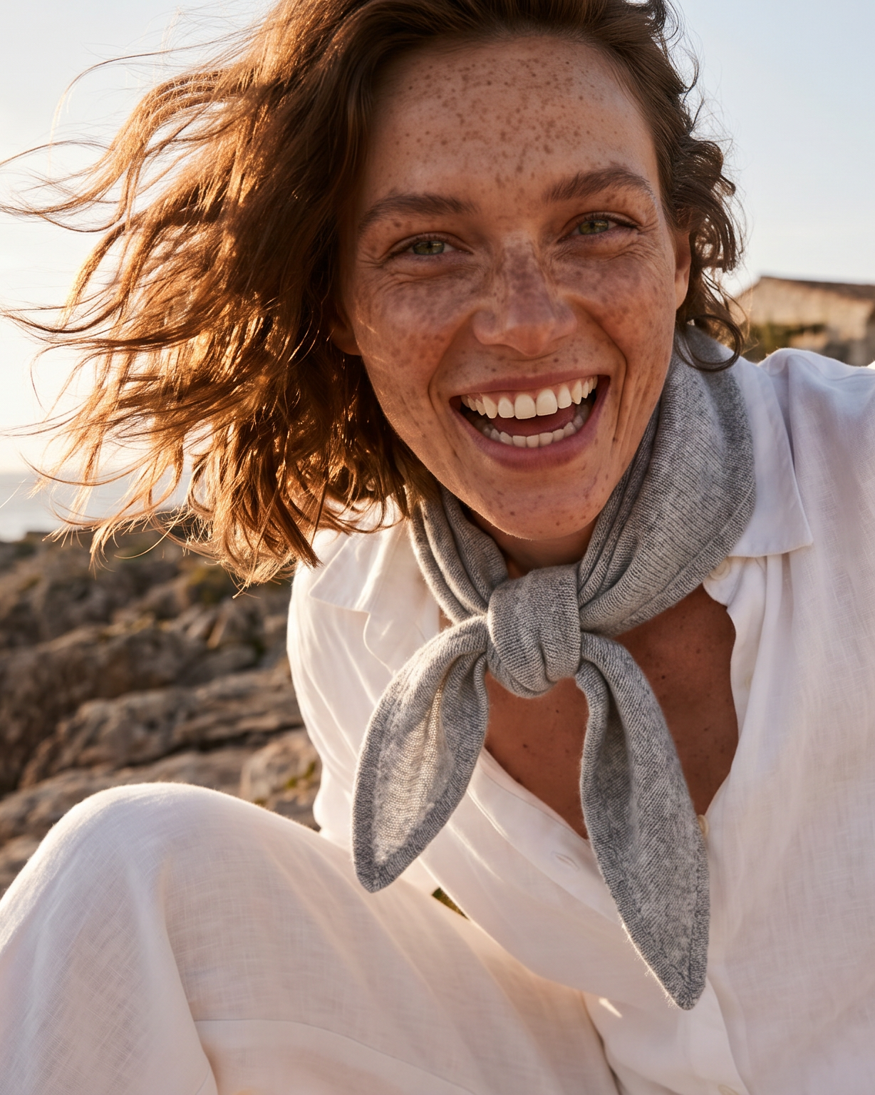 New York Kaschmirdreieck Damen hellgrau – 100% Kaschmir | EMAAL CASHMERE#Farbe_Hellgrau