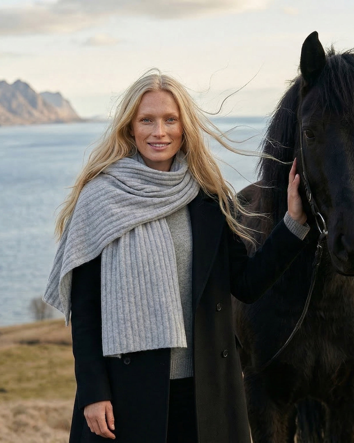 Riad Kaschmirschal Damen hellgrau – 100% Kaschmir | EMAAL CASHMERE#Farbe_hellgrau
