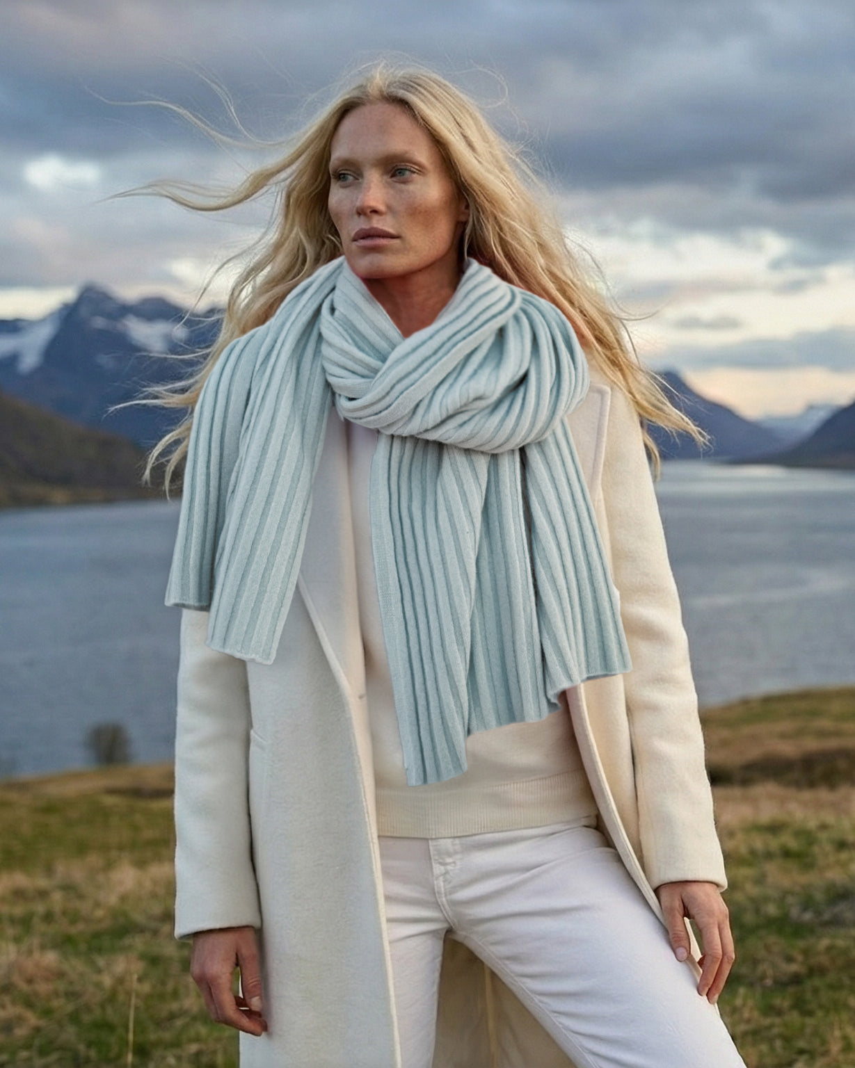 Riad Kaschmirschal Damen hellgrün – 100% Kaschmir | EMAAL CASHMERE#Farbe_hellgrün