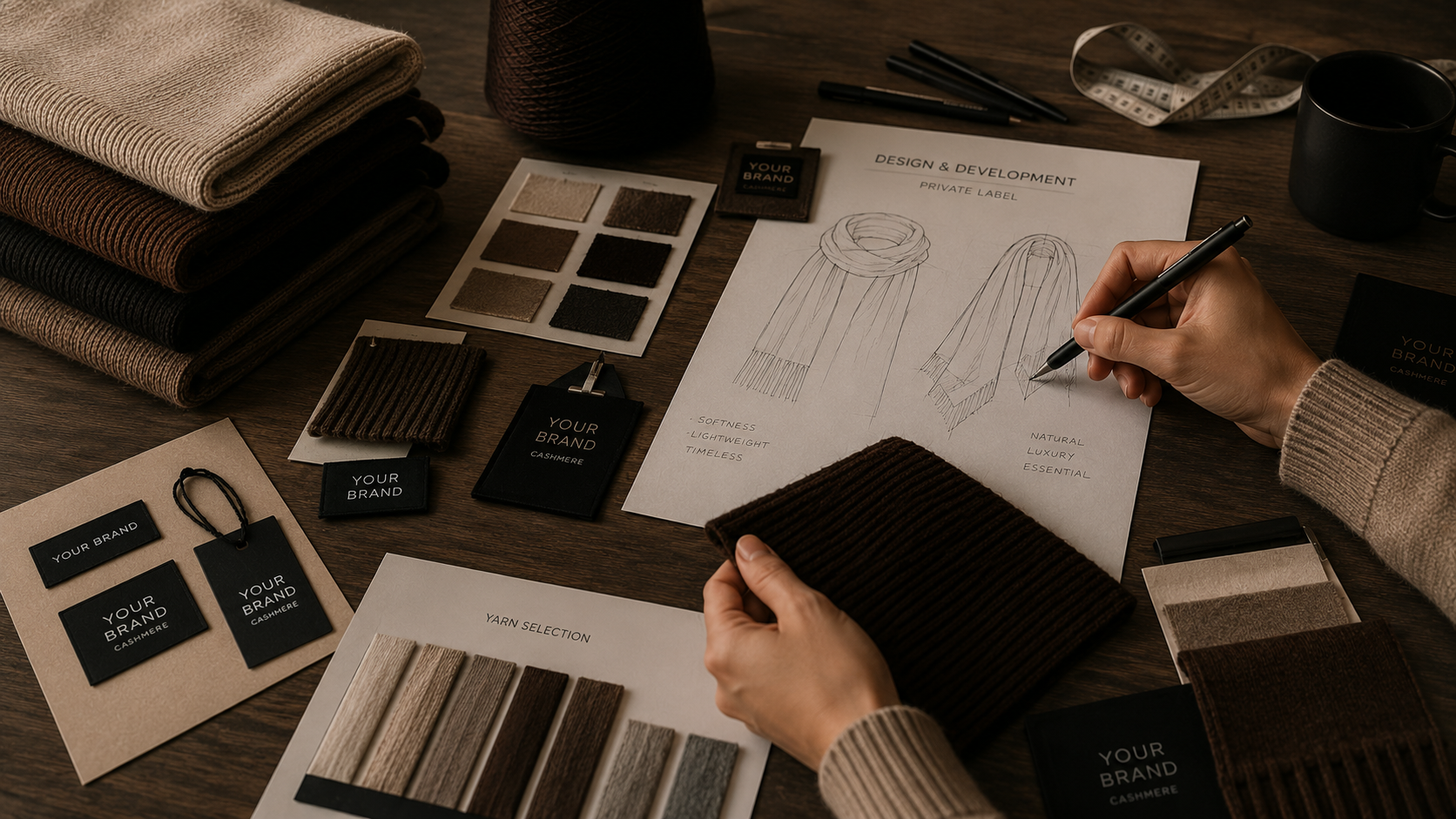 Luxuriöse Private Label Cashmere Produktion mit Fokus auf Qualität und Design