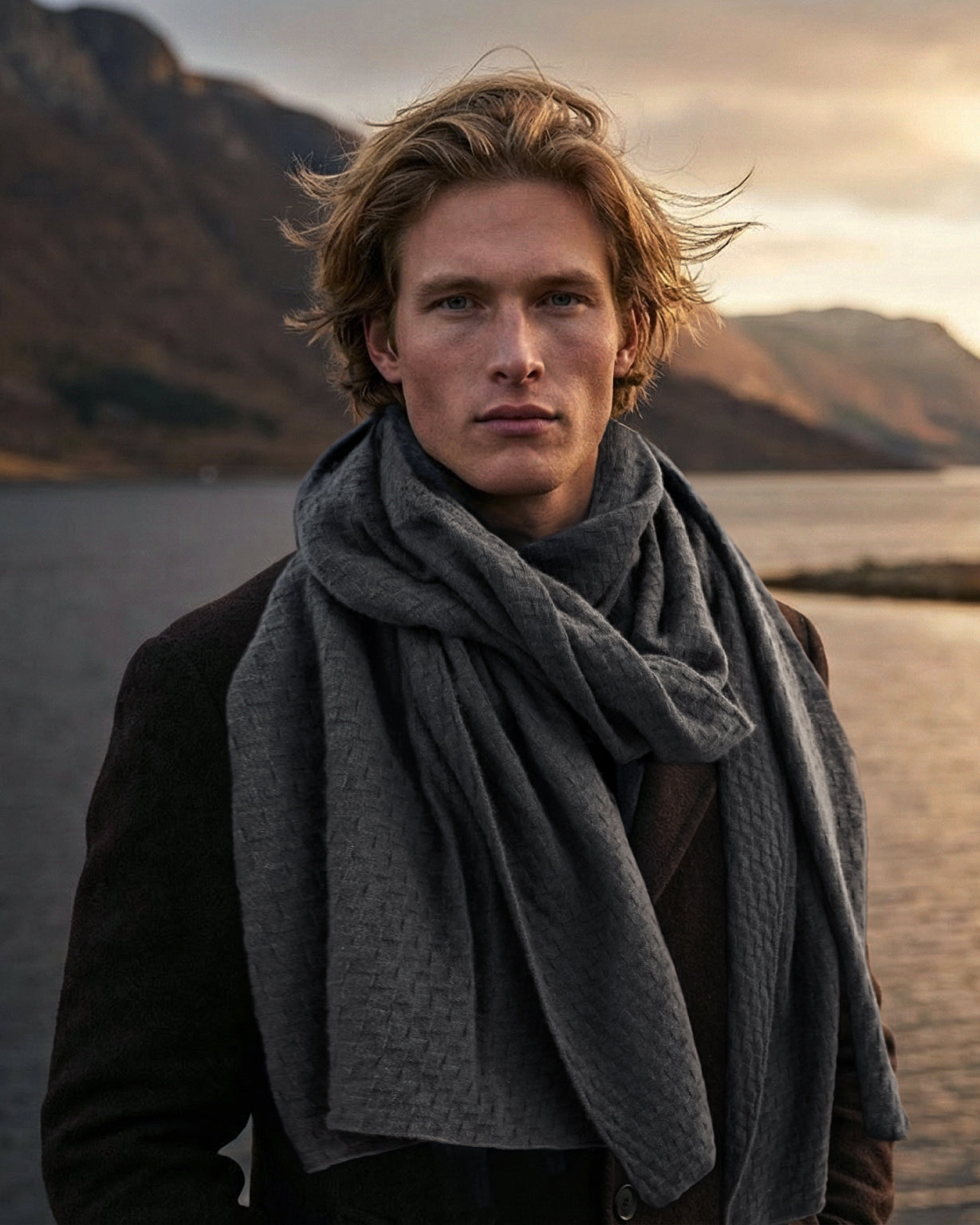 Carbon Kaschmirschal Herren dunkelgrau – 100% Kaschmir | EMAAL CASHMERE#Farbe_dunkelgrau