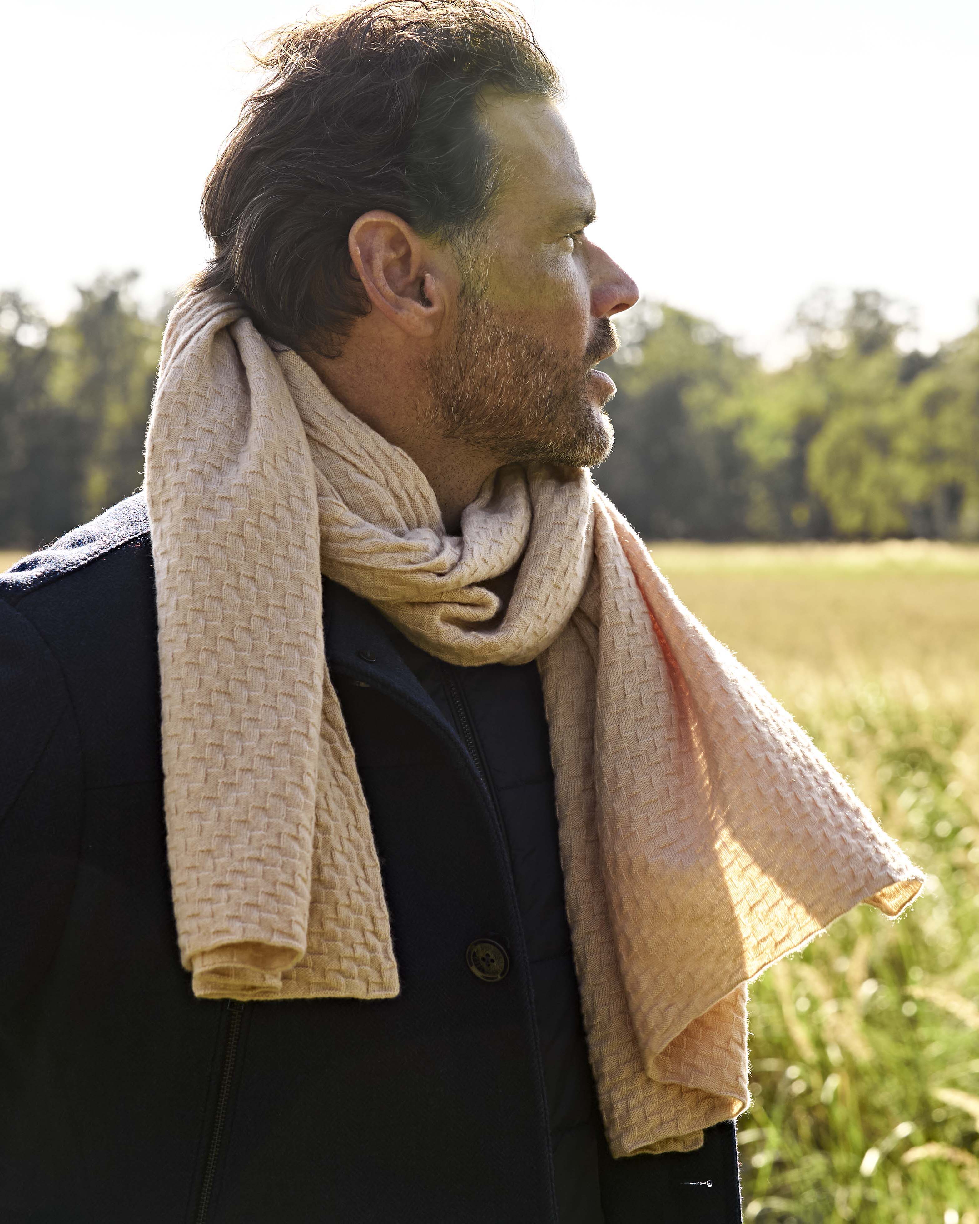 Carbon Kaschmirschal Herren hellbraun – 100% Kaschmir | EMAAL CASHMERE#Farbe_hellbraun