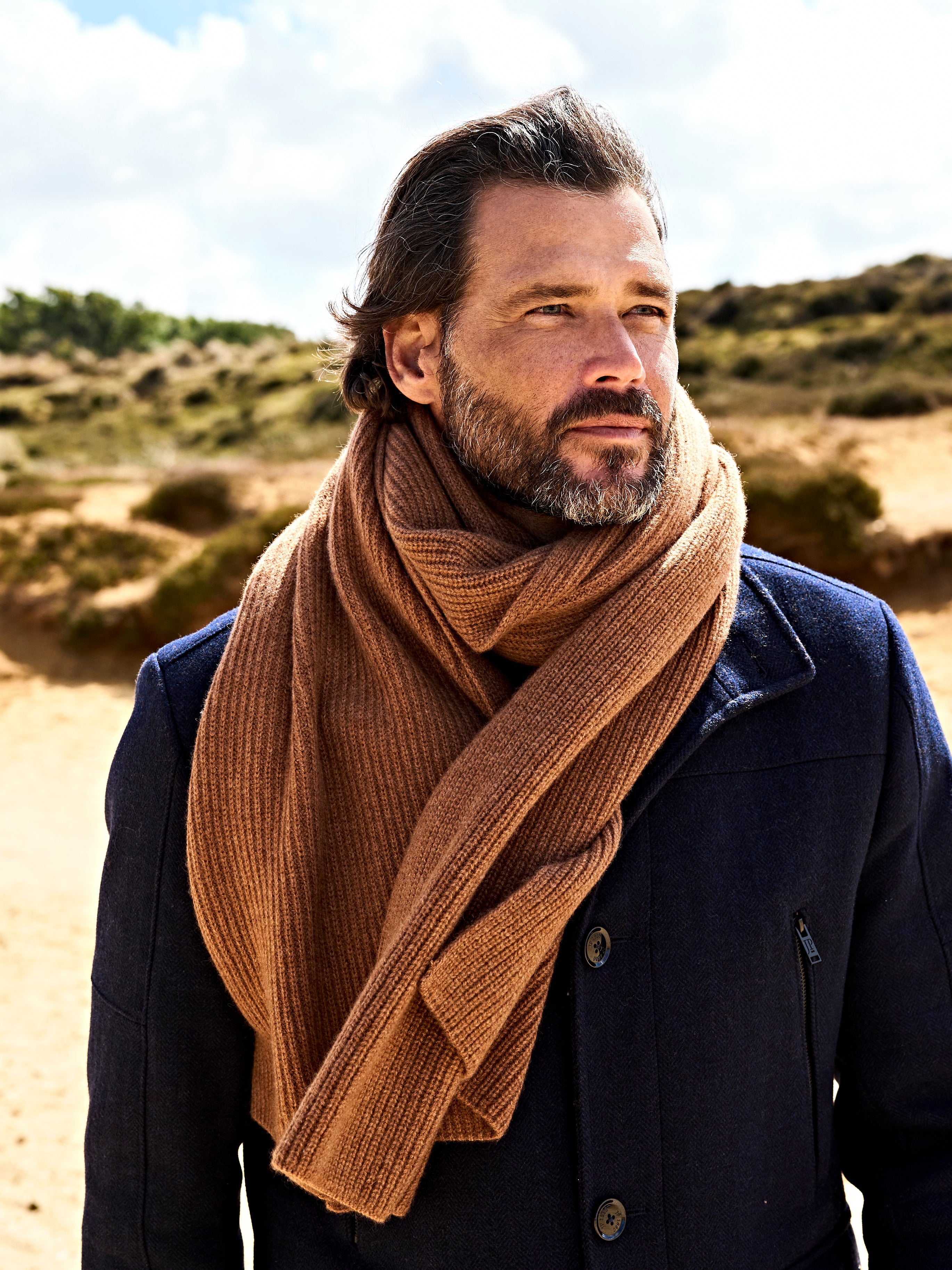 Kopenhagen Kaschmirschal Herren braun – 100% Kaschmir | EMAAL CASHMERE#Farbe_braun