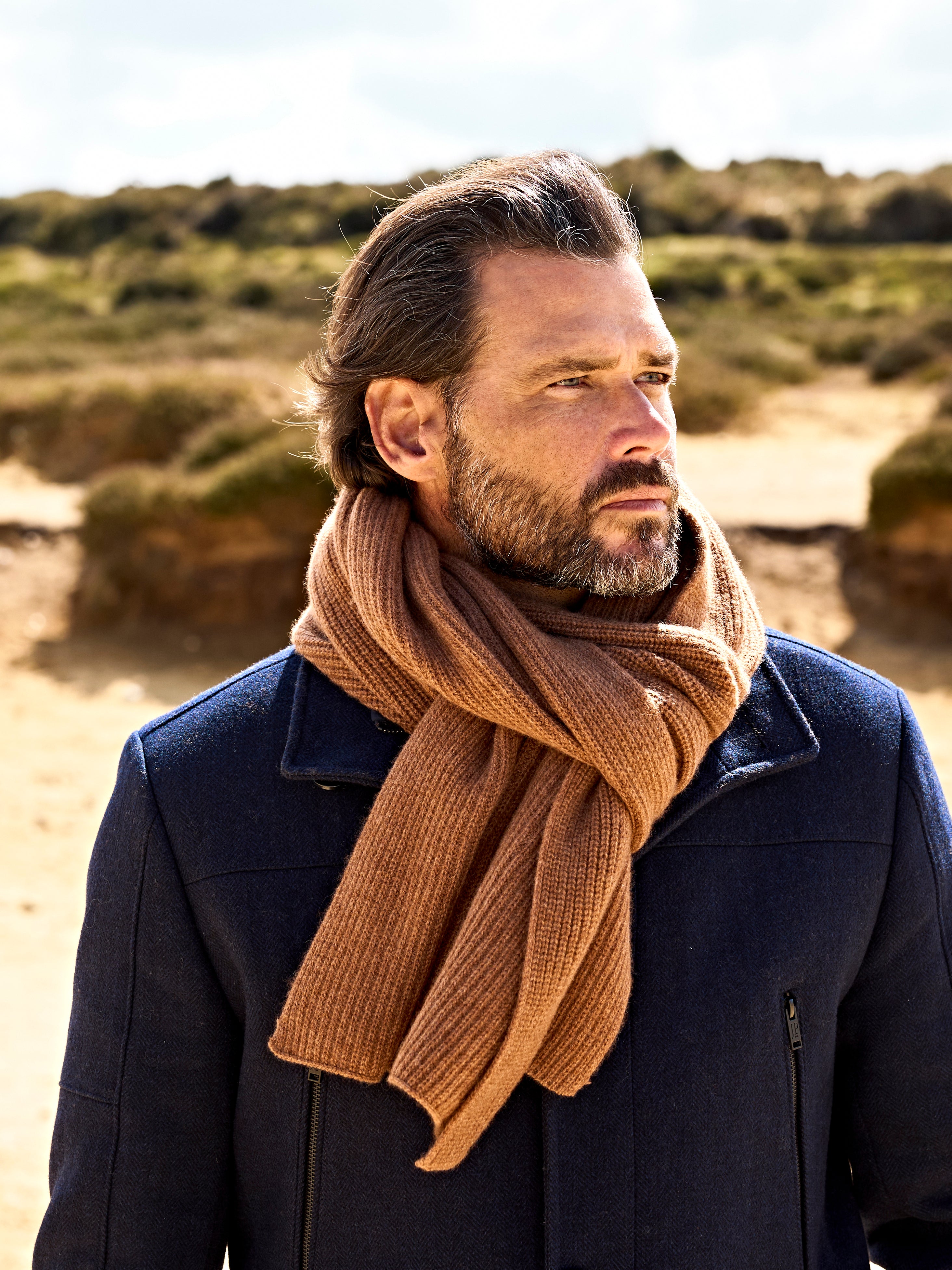Kopenhagen Kaschmirschal Herren braun – 100% Kaschmir | EMAAL CASHMERE#Farbe_braun