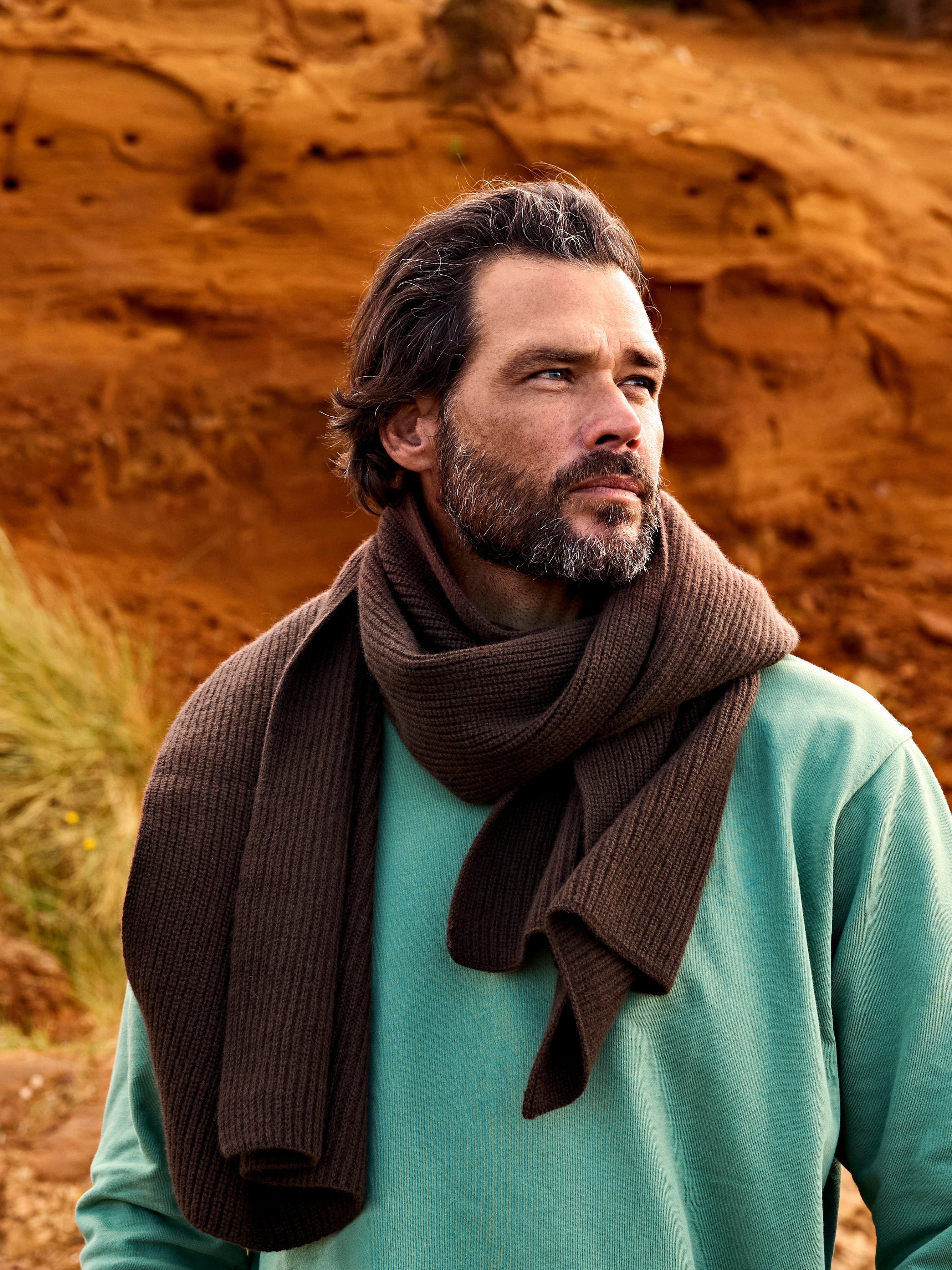 Kopenhagen Kaschmirschal Herren dunkelbraun – 100% Kaschmir | EMAAL CASHMERE#Farbe_dunkelbraun
