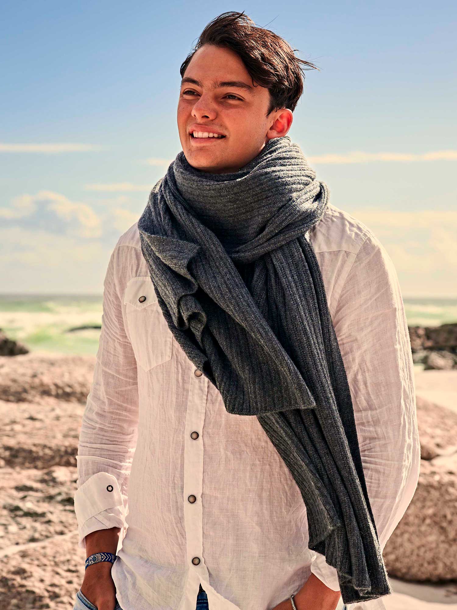 Lima Kaschmirschal Herren dunkelgrau – 100% Kaschmir | EMAAL CASHMERE#Farbe_dunkelgrau