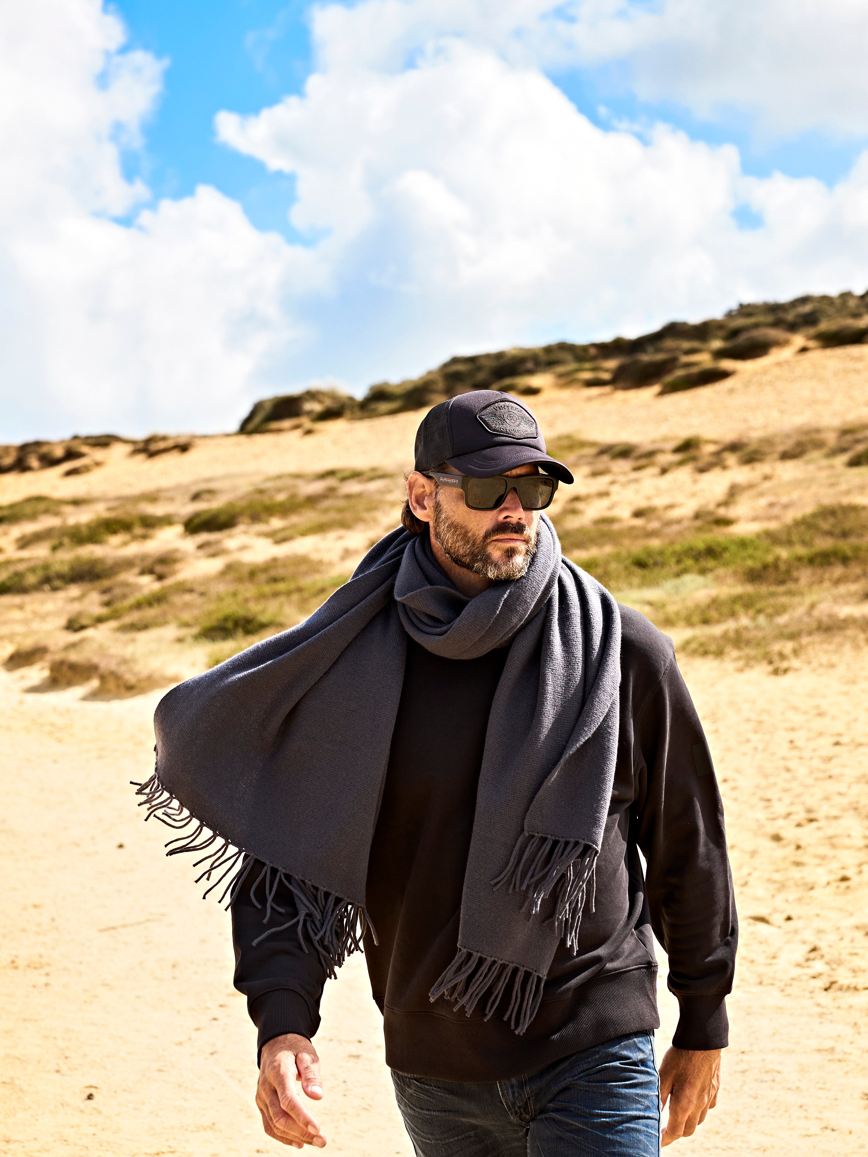 Lissabon Kaschmirschal Herren dunkelgrau – 100% Kaschmir | EMAAL CASHMERE#Farbe_dunkelgrau