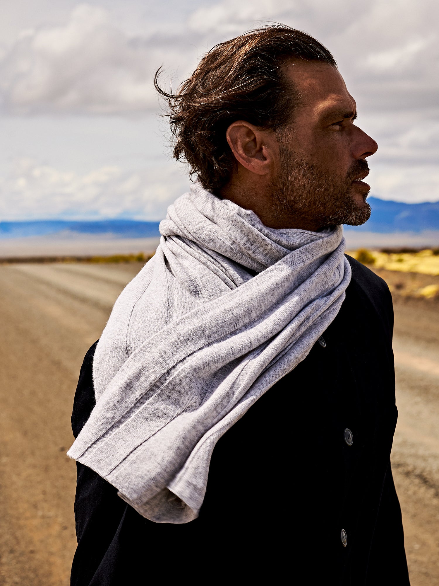 Marrakech Kaschmirschal Herren hellgrau – 100% Kaschmir | EMAAL CASHMERE#Farbe_hellgrau