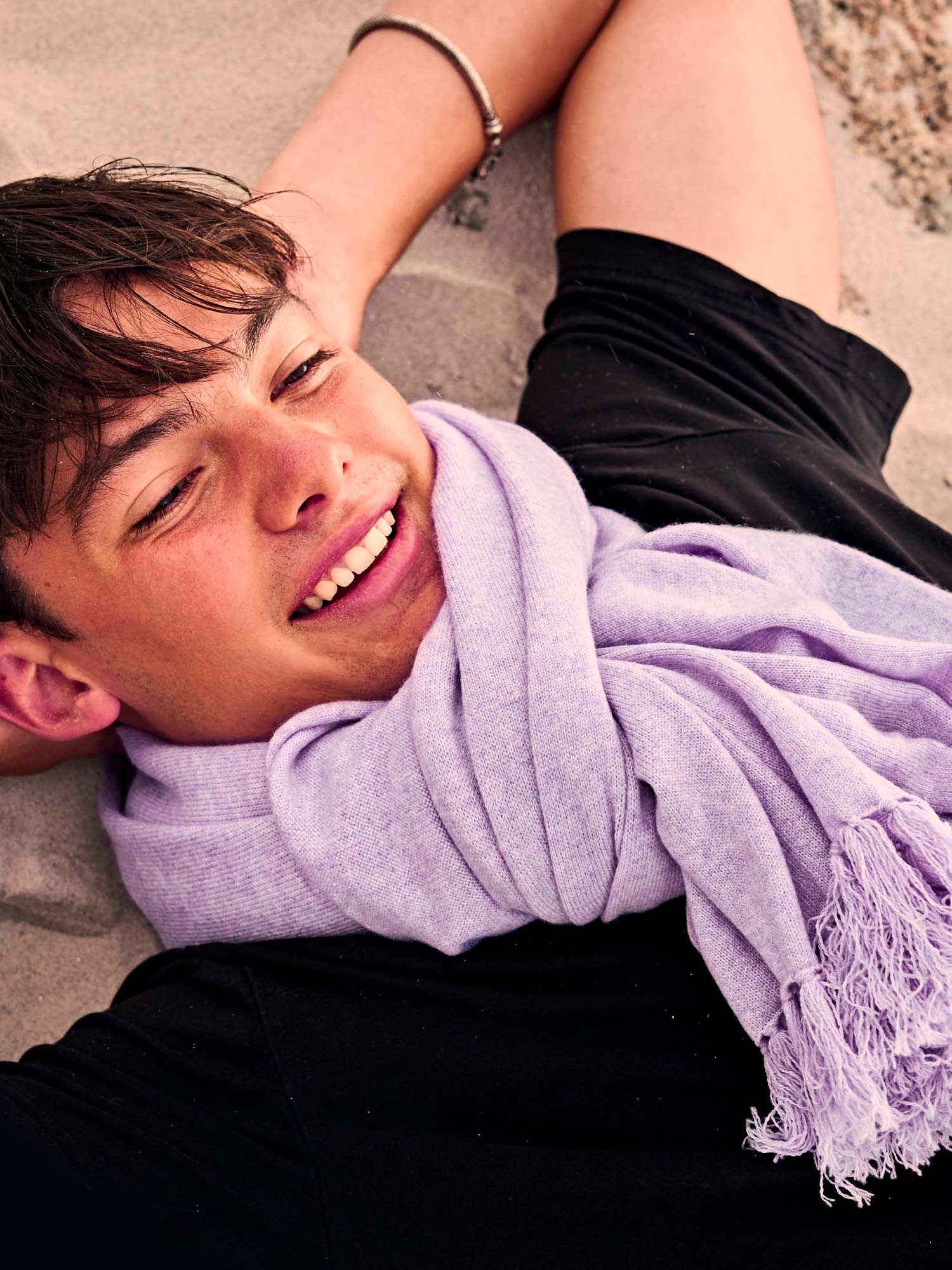 Milano Kaschmirschal Herren lila – 100% Kaschmir | EMAAL CASHMERE#Farbe_lila