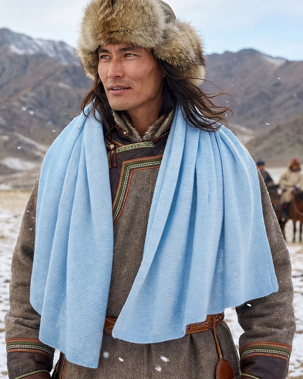 Oslo Kaschmirschal Herren hellblau – 100% Kaschmir | EMAAL CASHMERE#Farbe_hellblau