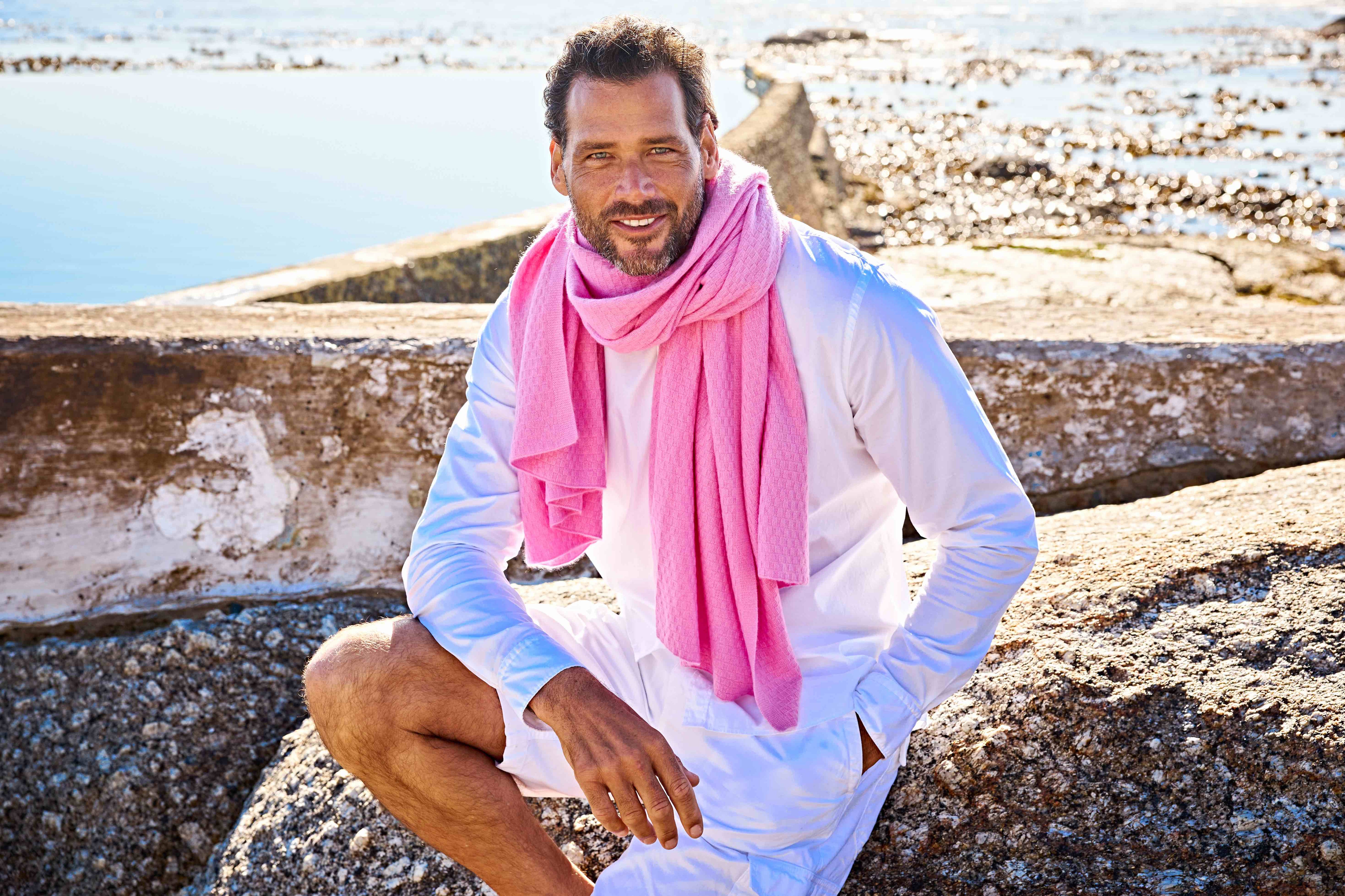 Sylt Kaschmirschal Herren rosa – 100% Kaschmir | EMAAL CASHMERE#Farbe_rosa