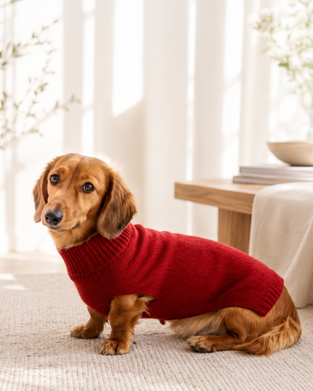 #farbe_rot – Cashmere dog sweater in red – EMAAL CASHMERE