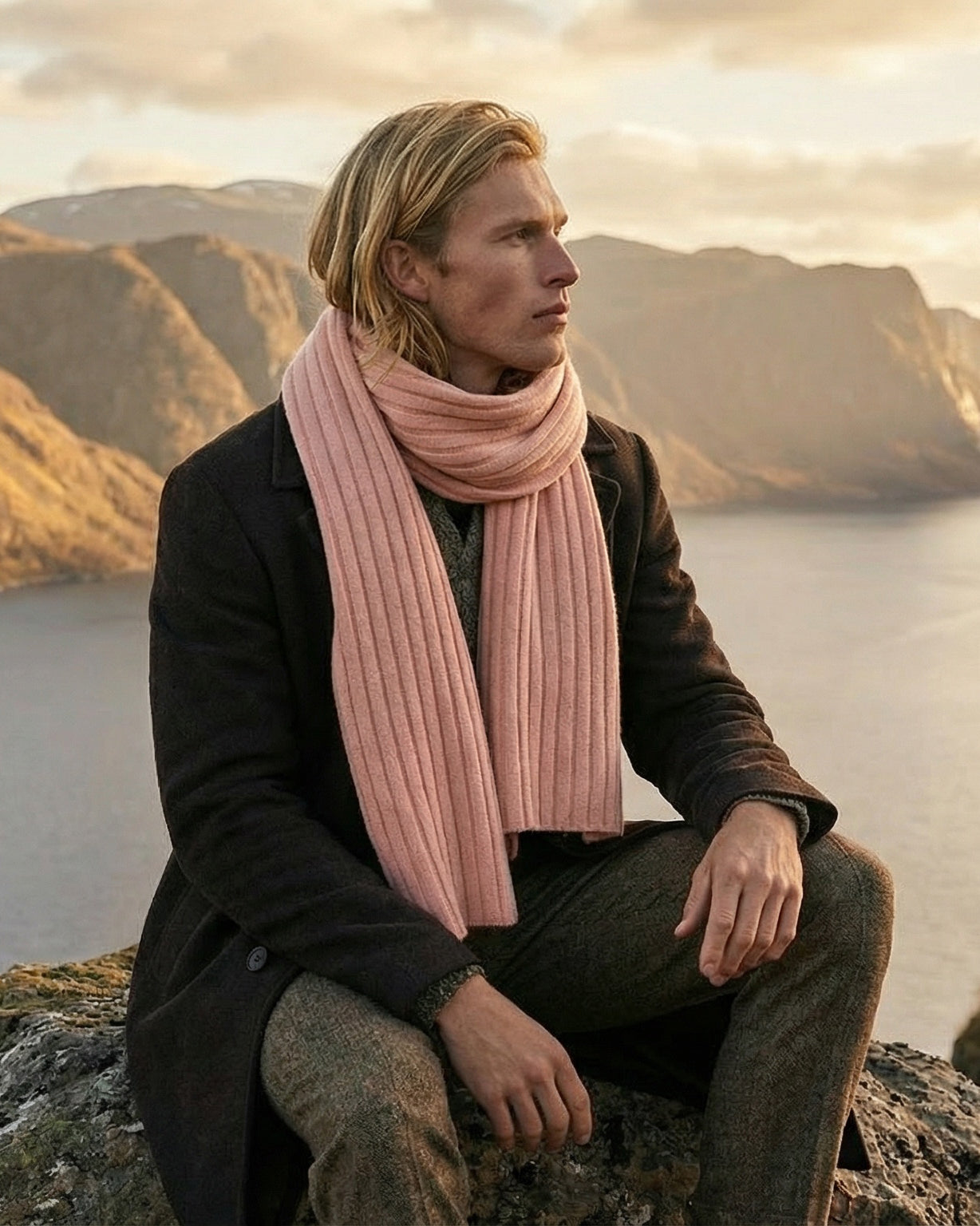 Riad Kaschmirschal Herren orange – 100% Kaschmir | EMAAL CASHMERE#Farbe_orange