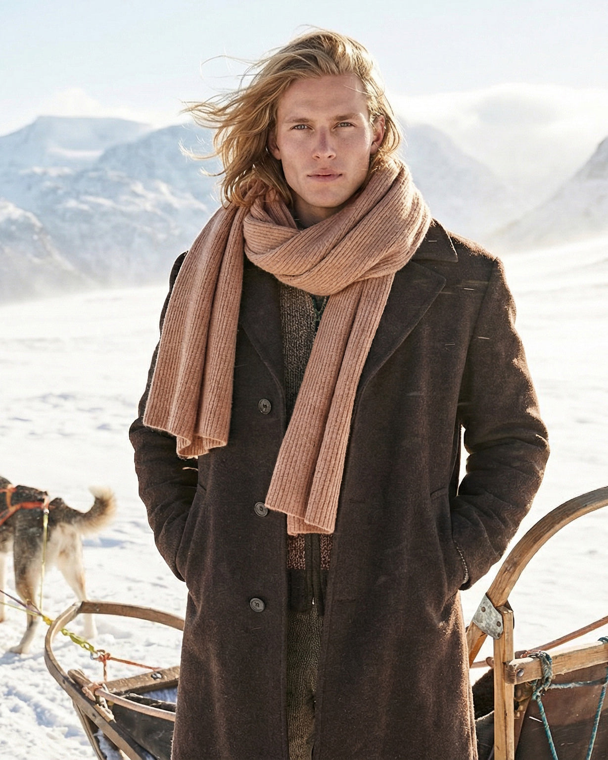 Zermatt Kaschmirschal Herren braun – 100% Kaschmir | EMAAL CASHMERE#Farbe_braun