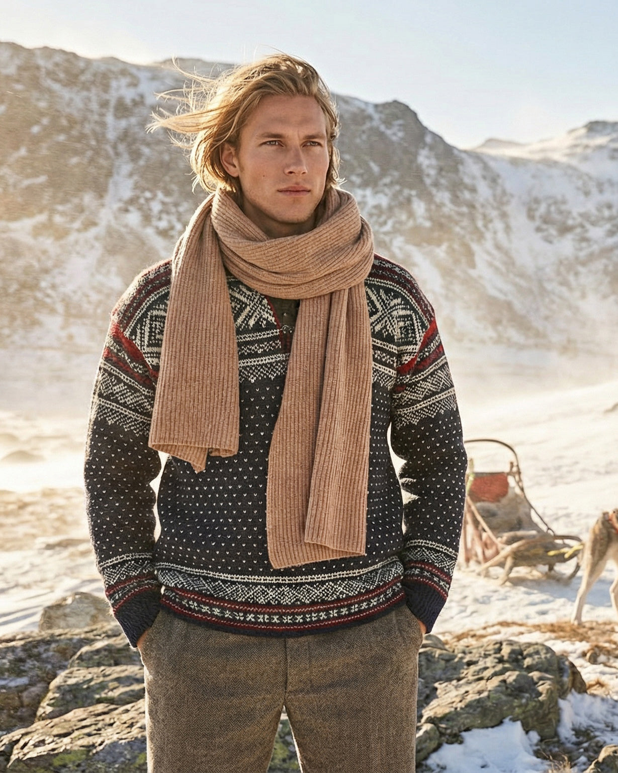 Zermatt Kaschmirschal Herren braun – 100% Kaschmir | EMAAL CASHMERE#Farbe_braun