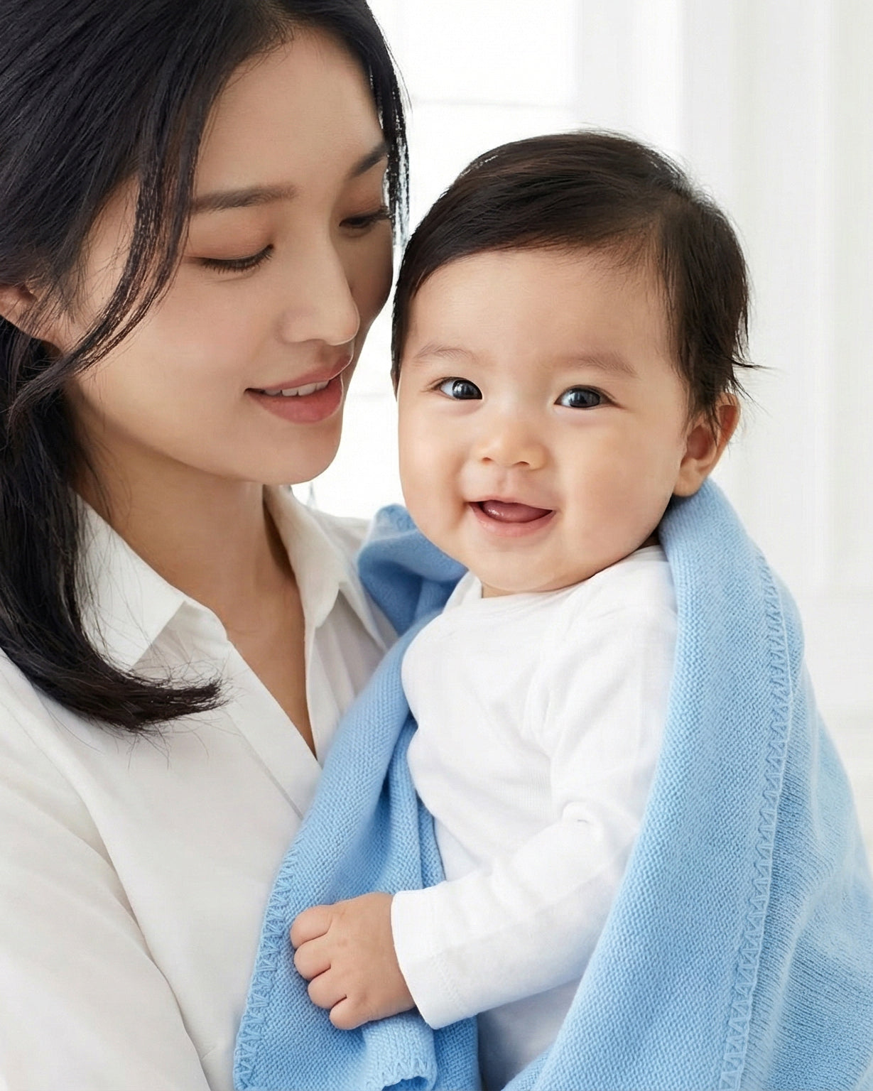 Florenz Kaschmirdecke Baby hellblau – 100% Kaschmir | EMAAL CASHMERE#Farbe_hellblau