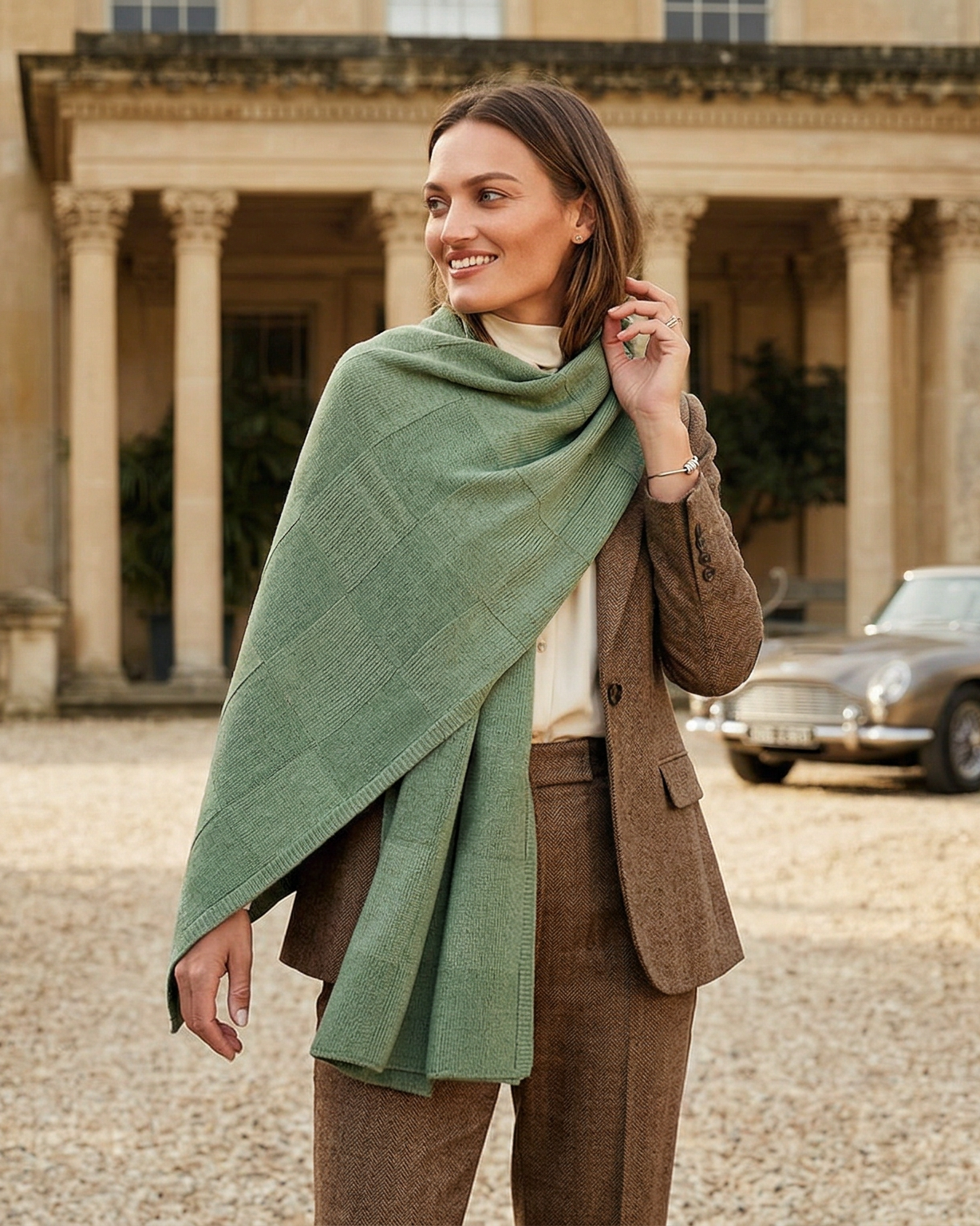 Berlin Kaschmirschal Damen dunkelgrün – 100% Kaschmir | EMAAL CASHMERE#Farbe_dunkelgrün