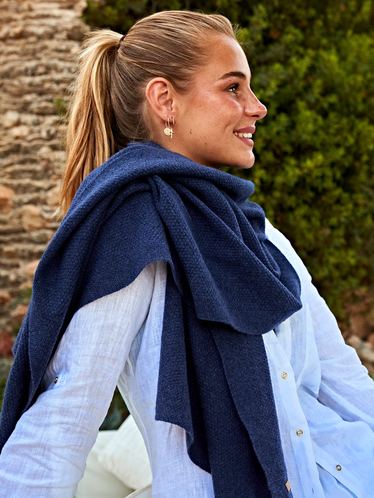 Dublin Kaschmirschal Damen dunkelblau – 100% Kaschmir | EMAAL CASHMERE#Farbe_dunkelblau