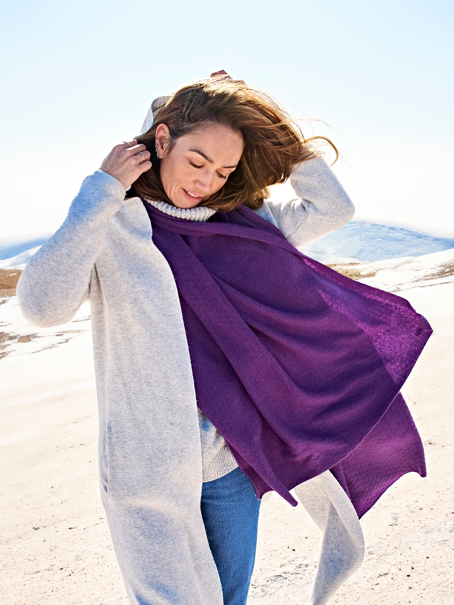 ISFAHAN Damenschal in Lila von EMAAL CASHMERE aus feinem Kaschmir#Farbe_lila