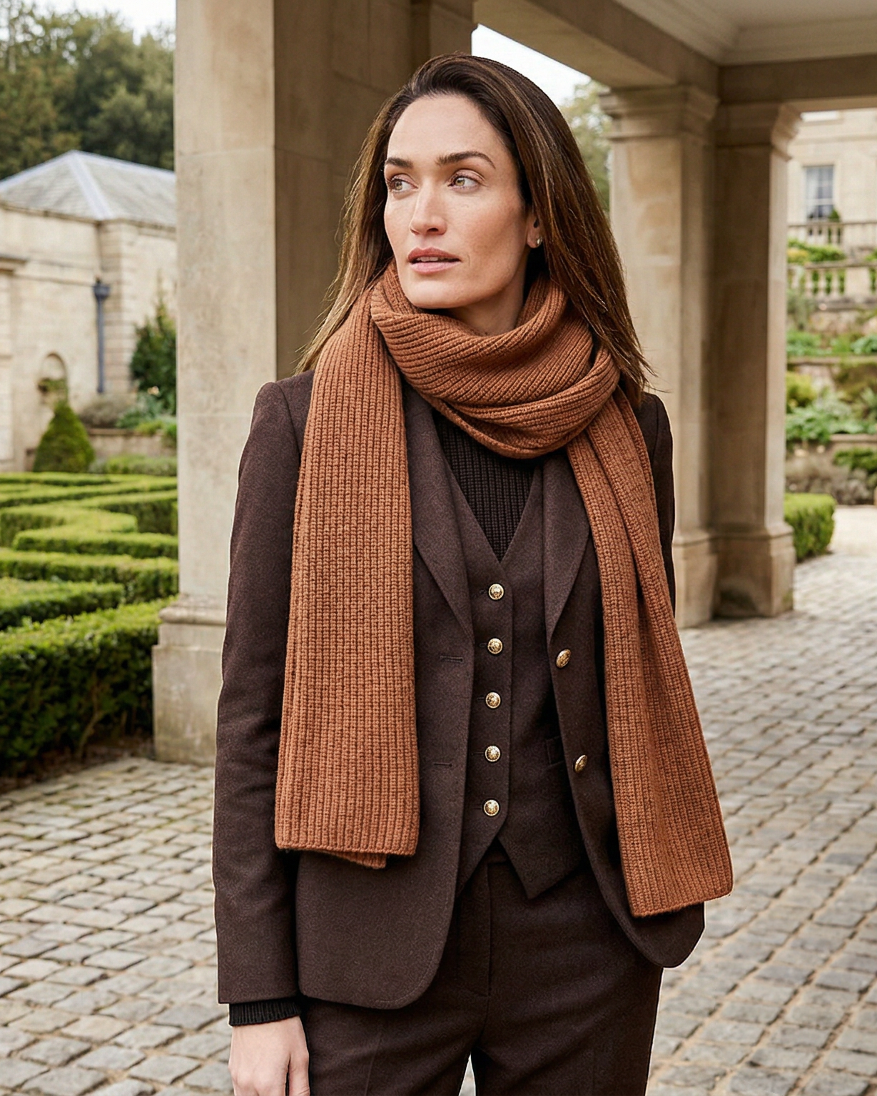 Kopenhagen Kaschmirschal Damen braun – 100% Kaschmir | EMAAL CASHMERE#Farbe_braun