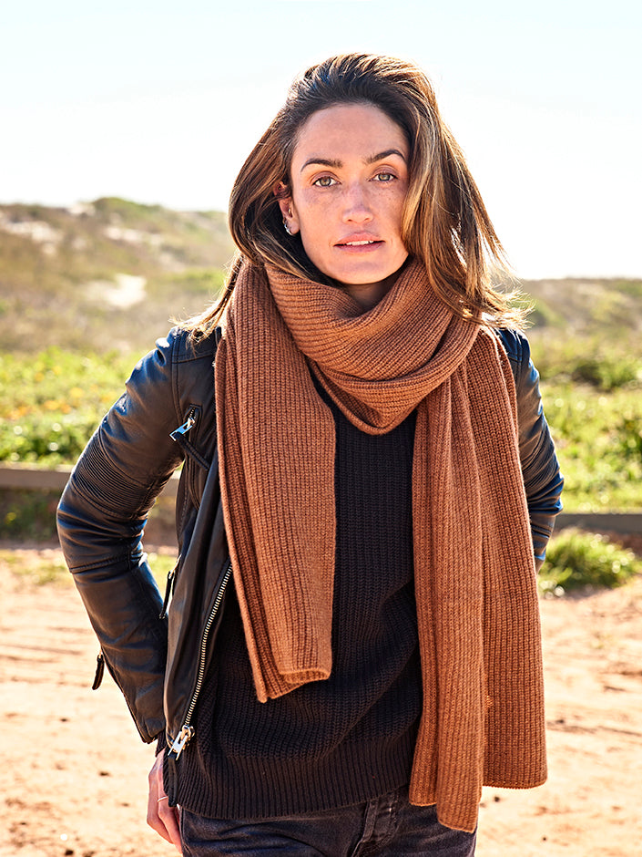 Kopenhagen Kaschmirschal Damen braun – 100% Kaschmir | EMAAL CASHMERE#Farbe_braun