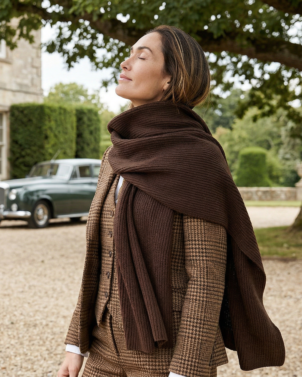 Kopenhagen Kaschmirschal Damen dunkelbraun – 100% Kaschmir | EMAAL CASHMERE#Farbe_dunkelbraun