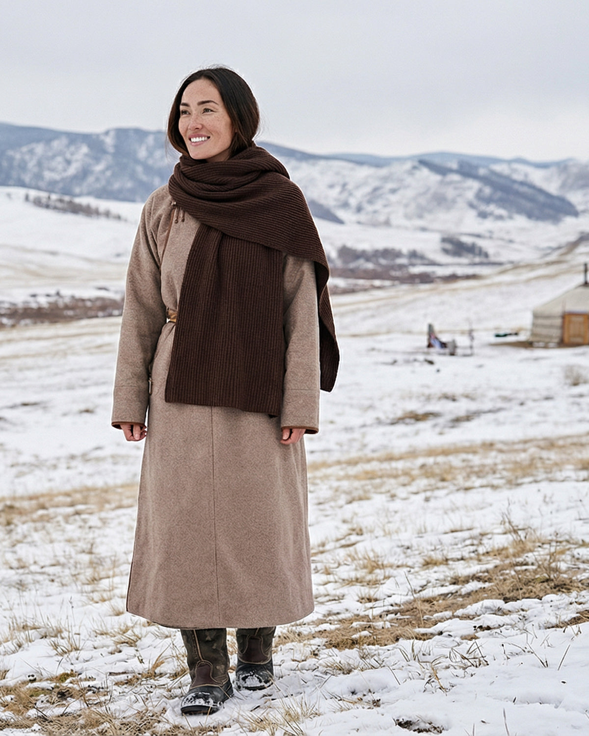 Kopenhagen Kaschmirschal Damen dunkelbraun – 100% Kaschmir | EMAAL CASHMERE#Farbe_dunkelbraun