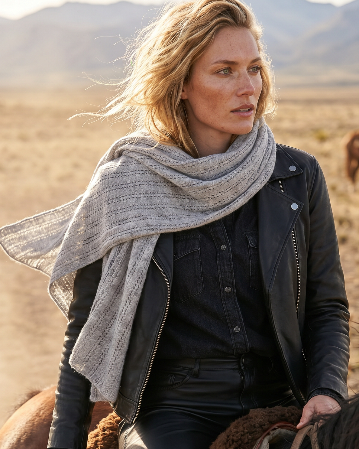 Hellgrauer Damen-Kaschmirschal LHASA als zeitloses Cashmere-Accessoire#Farbe_hellgrau