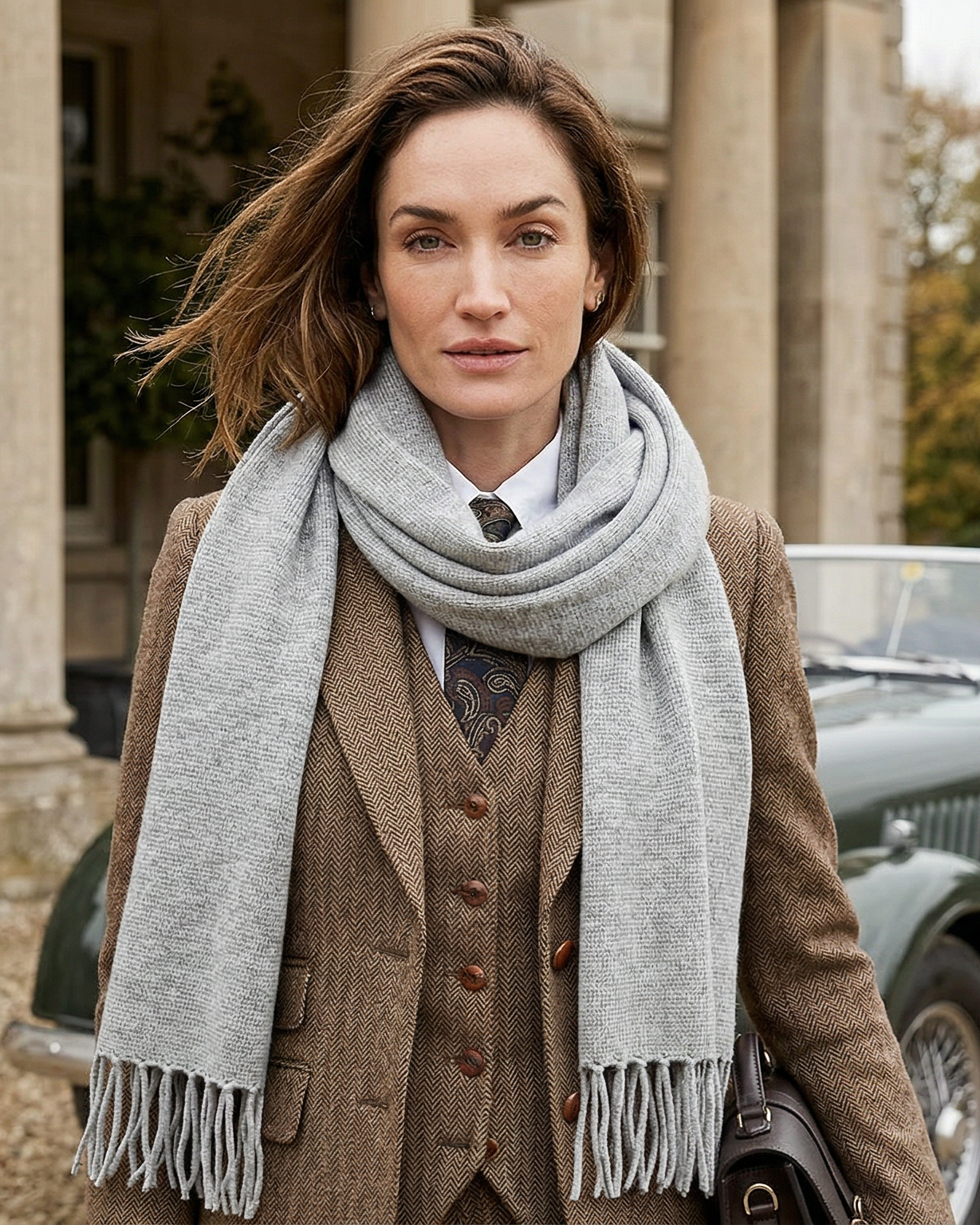 Lissabon Kaschmirschal Damen hellgrau – 100% Kaschmir | EMAAL CASHMERE#Farbe_hellgrau