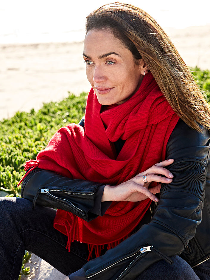 Lissabon Kaschmirschal Damen rot – 100% Kaschmir | EMAAL CASHMERE#Farbe_rot