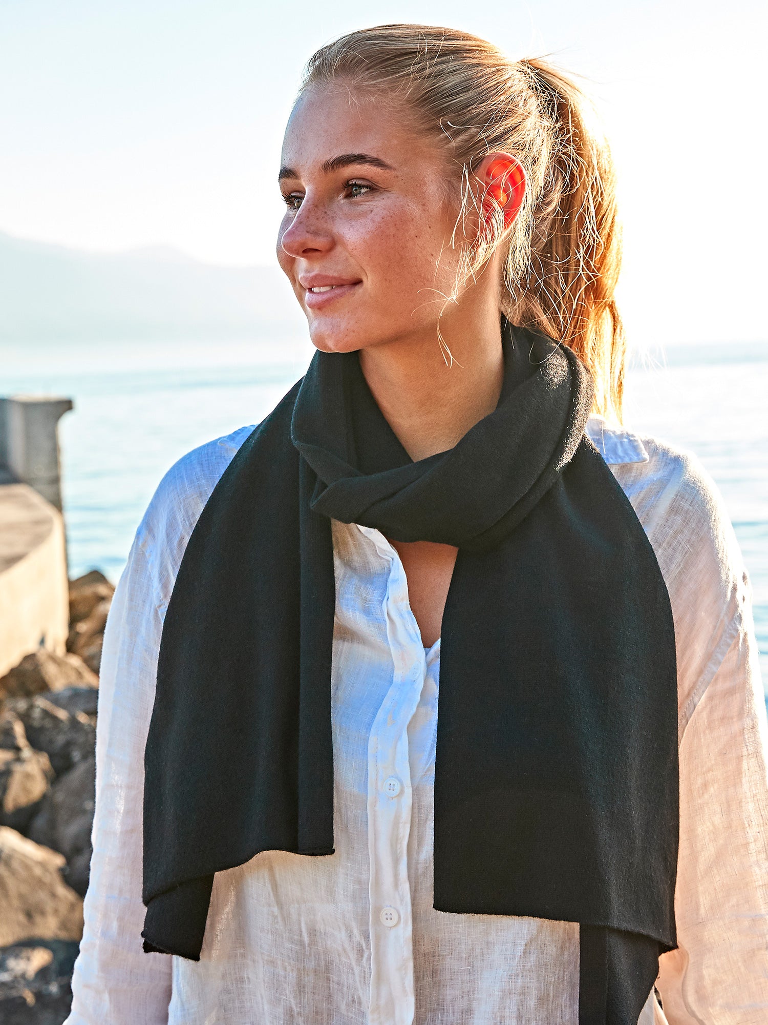 London Kaschmirschal Damen schwarz – 100% Kaschmir | EMAAL CASHMERE#Farbe_schwarz