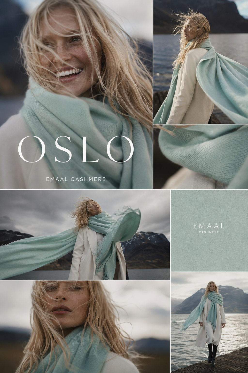 Frau mit elegantem Cashmere Schal vor rauer Berglandschaft in Peru – luxuriöse Cashmere Mode mit zeitlosem Design