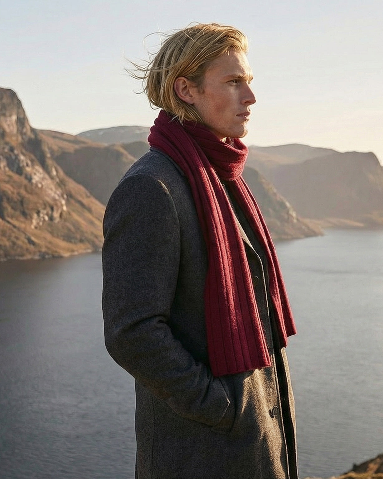 Aspen Kaschmirschal Herren rot – 100% Kaschmir | EMAAL CASHMERE#Farbe_rot
