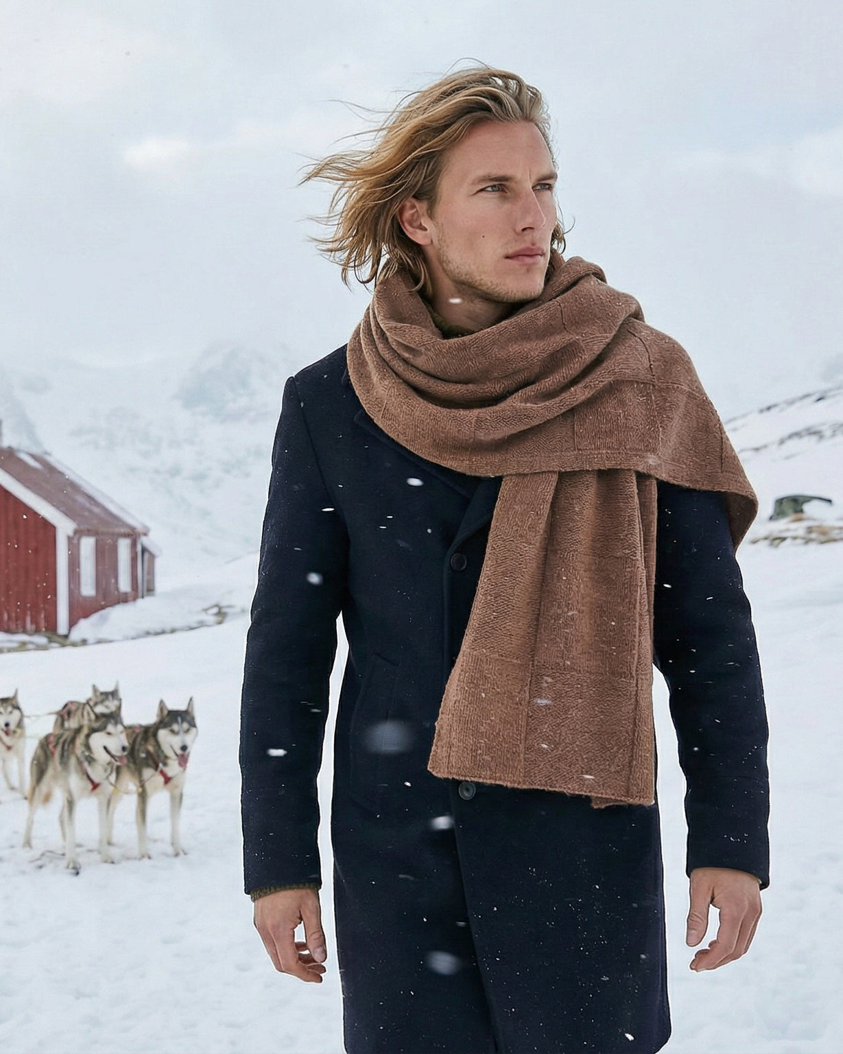 EMAAL CASHMERE Herrenschal BERLIN in Braun als klassisches Winteraccessoire#Farbe_braun