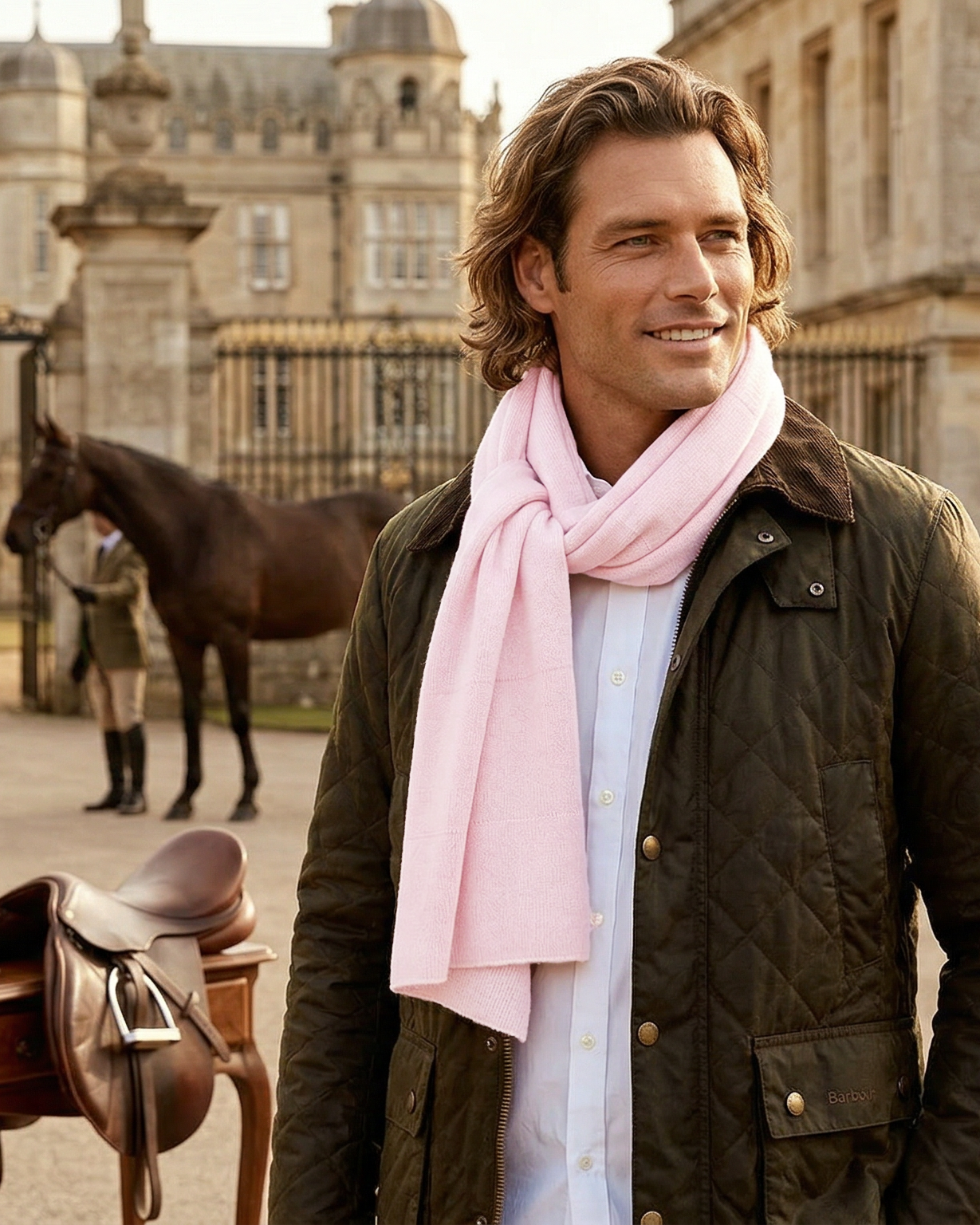 Berlin Kaschmirschal Herren rosa – 100% Kaschmir | EMAAL CASHMERE#Farbe_rosa