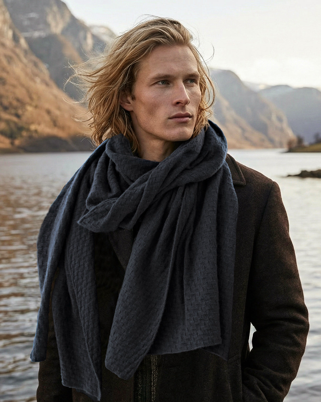 Carbon Kaschmirschal Herren dunkelgrau – 100% Kaschmir | EMAAL CASHMERE#Farbe_dunkelgrau