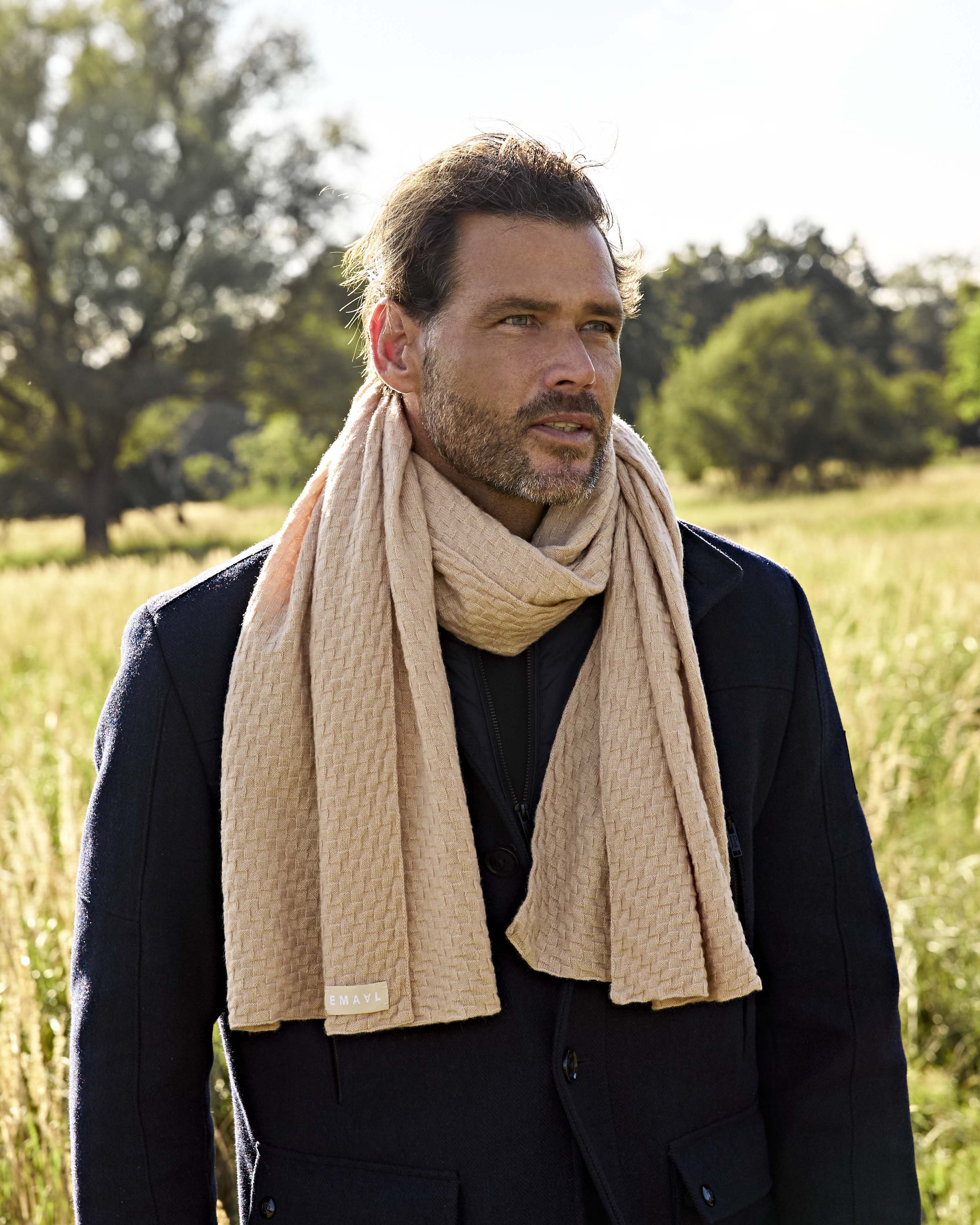 Carbon Kaschmirschal Herren hellbraun – 100% Kaschmir | EMAAL CASHMERE#Farbe_hellbraun